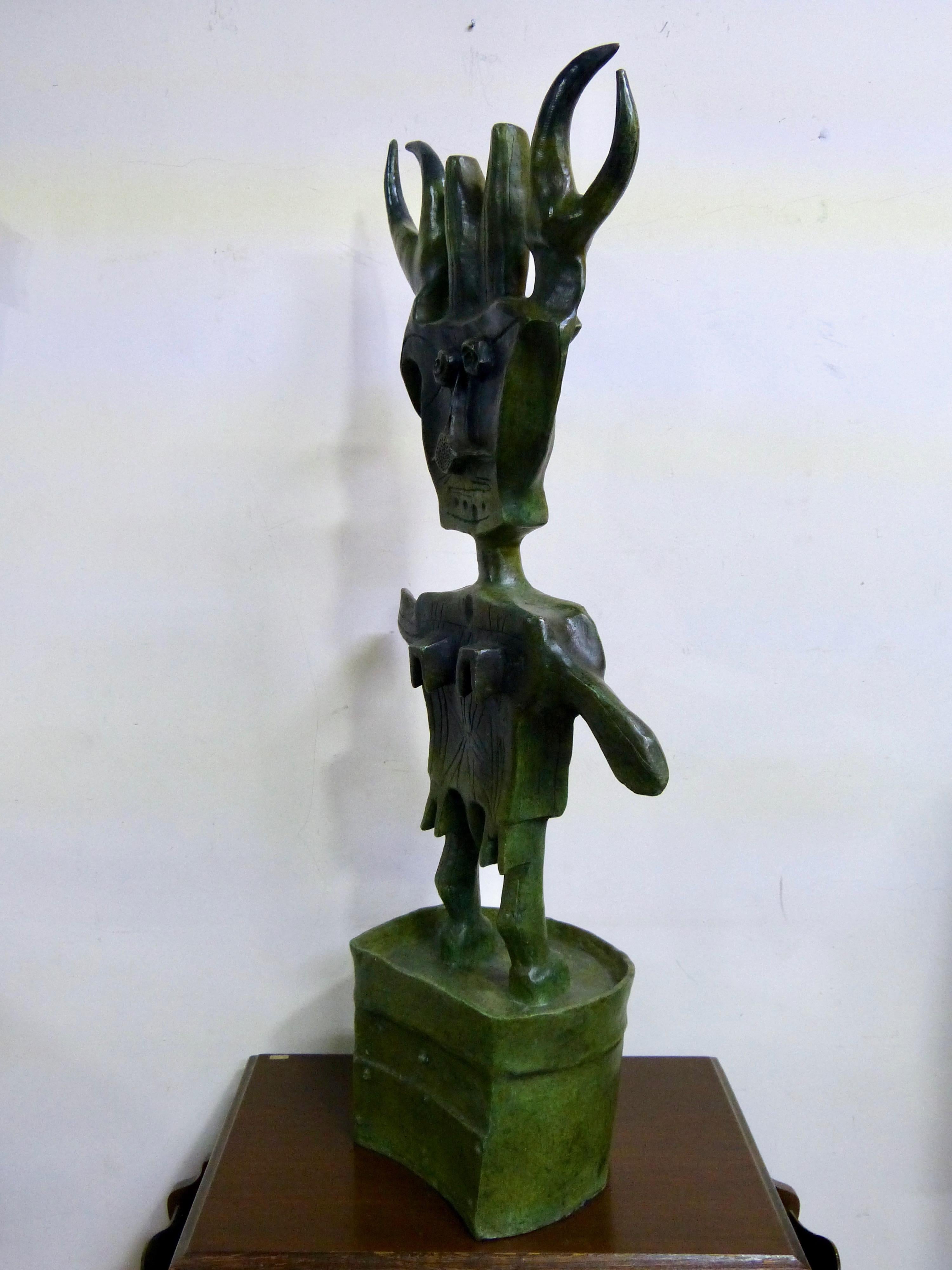 Mexican Niño Insecto 'Bug Boy' Bronze Sculpture by Oaxacan Artist Sergio Hernandez For Sale