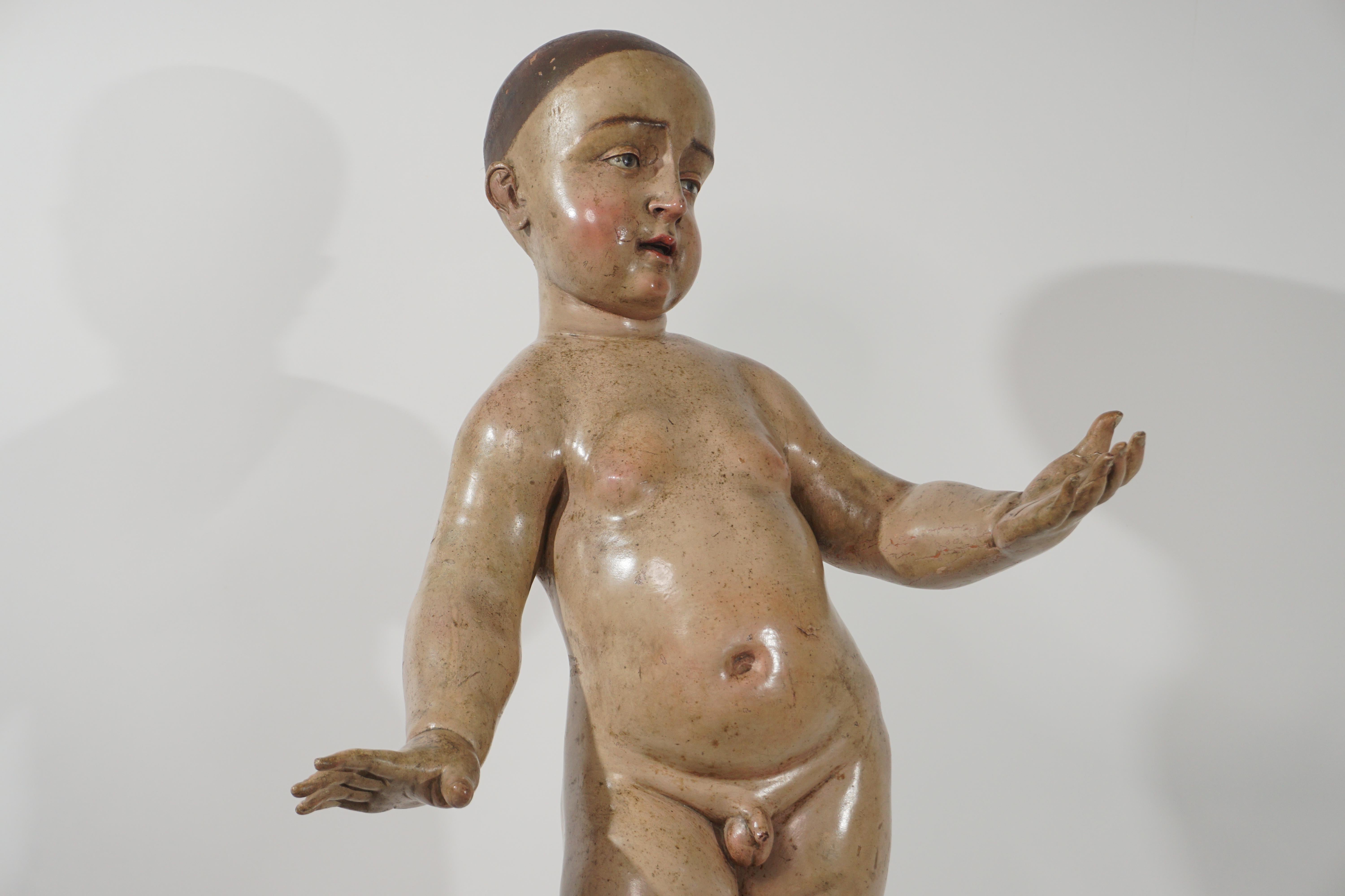 Hand-Carved Niño Jesus Escuela Española Siglo XVIII