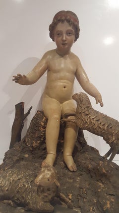 Niño Jesús o Buen Pastor , Napolitano S.XVIII .