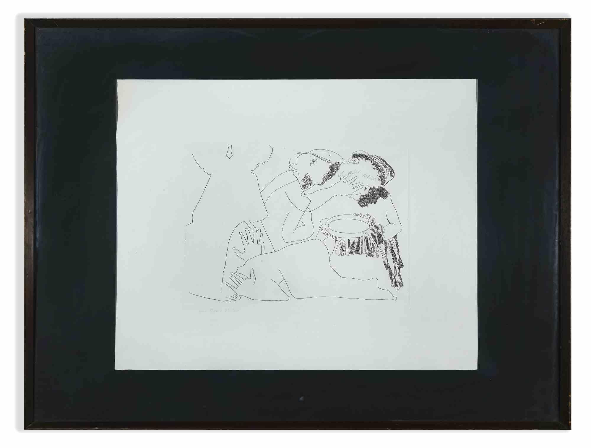 The offer is a contemporary artwork realized by Nino Pedone (1940) in the late 20th Century.

Black and white etching.

Hand signed on the lower margin. Numbered on the lower margin. Edition of 25/70.

Includes frame: 63 x 5 x 83.5 cm

