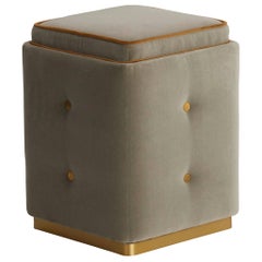 Nino Pouf with Brass Plinth, Available Now