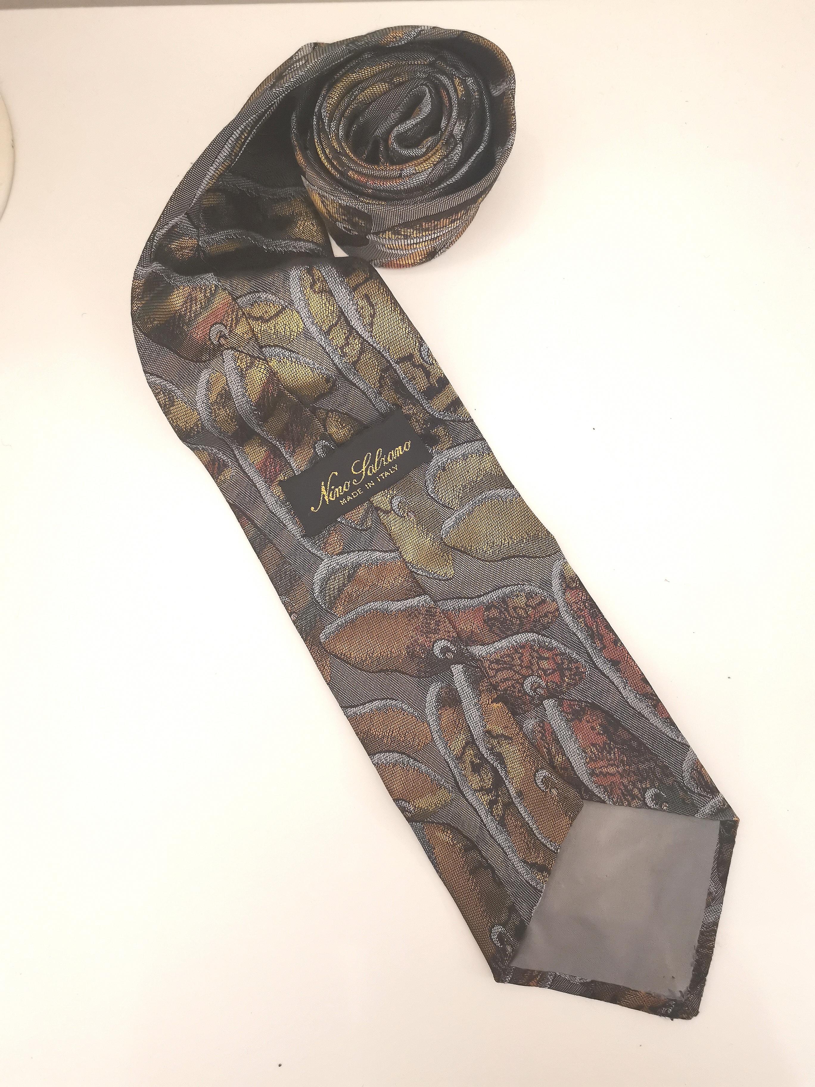 Gray Nino Salzano multicoloured silk tie