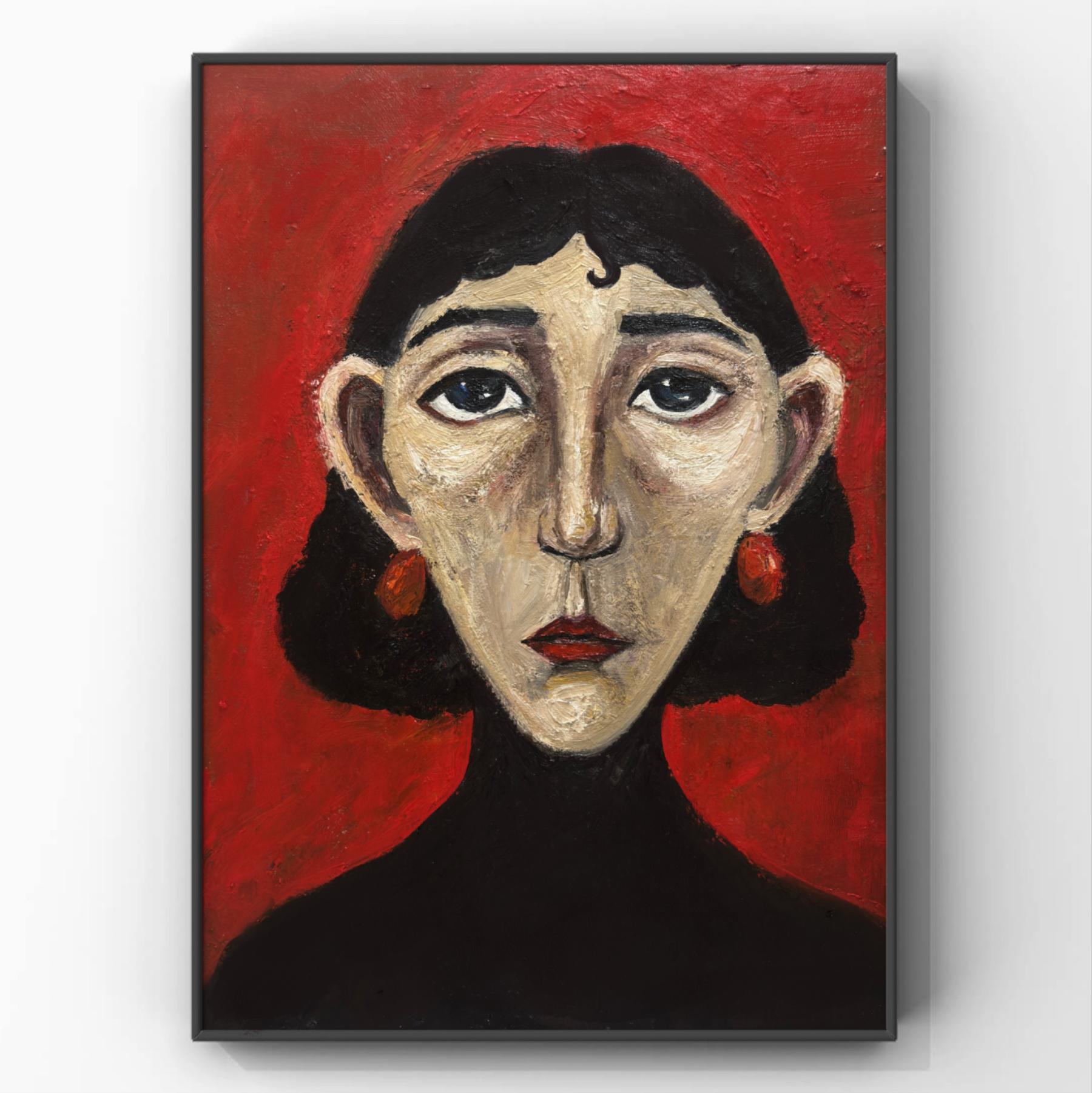 Öl auf Leinwand

Nino Tolomashvili ist ein georgischer Maler, der 2003 geboren wurde und in Tiflis, Georgien, lebt und arbeitet. Nach ihrem Schulabschluss setzte sie ihr Studium an der Staatlichen Kunstakademie von Tiflis fort. Während sie sich auf