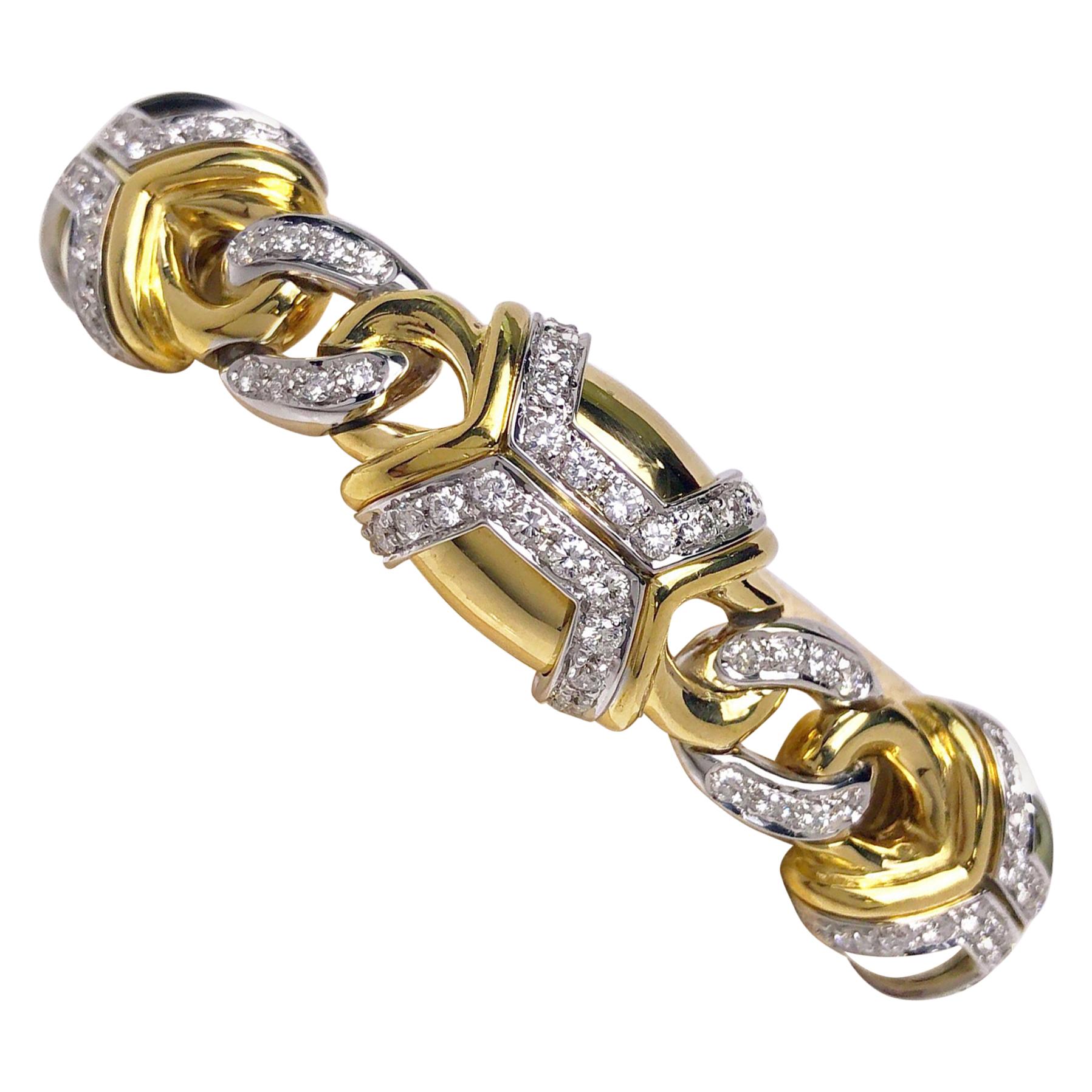 Nino Verita 18 Karat Yellow Gold and 5.03 Carat Diamond Bracelet For Sale