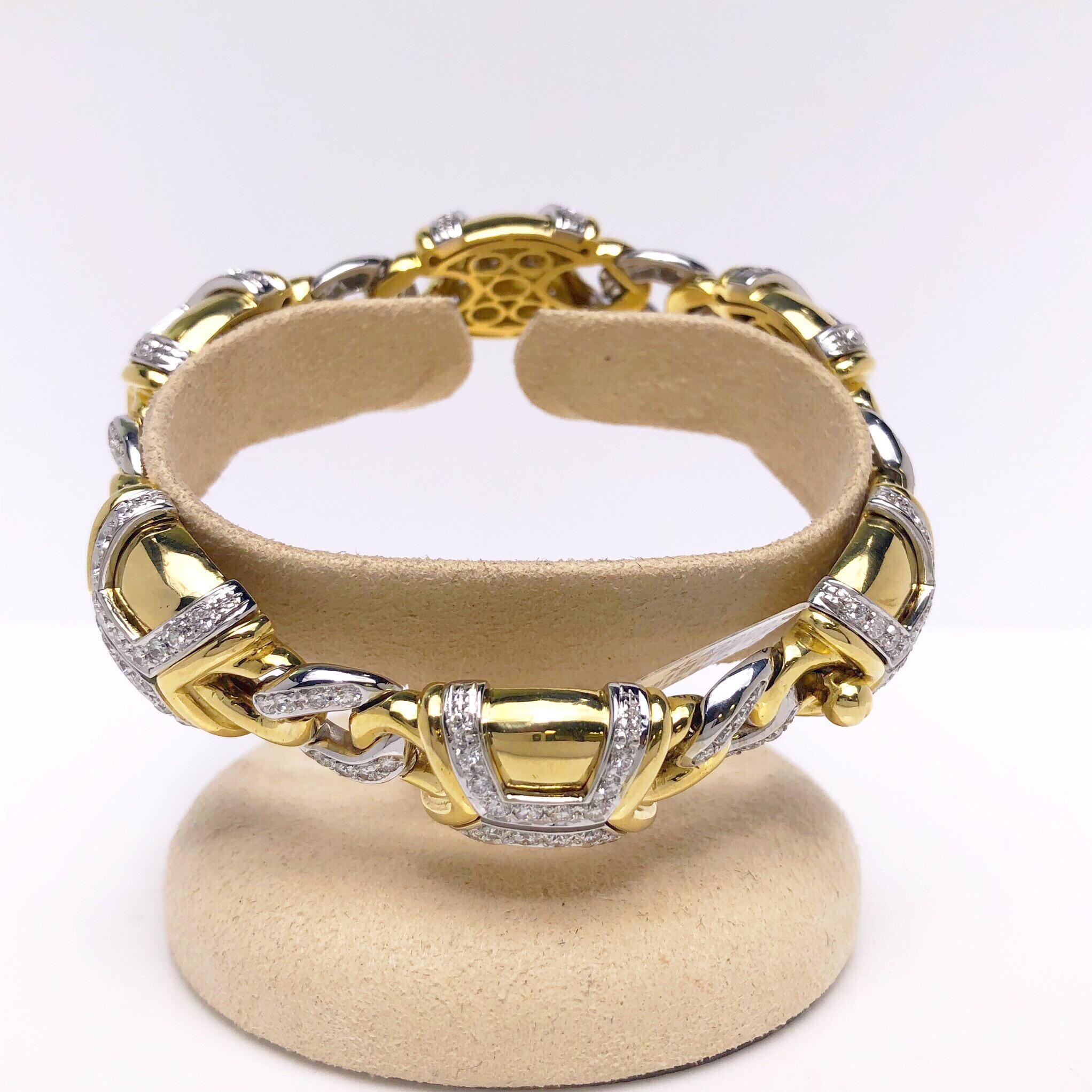 Contemporain Nino Verita Bracelet en or jaune 18 carats et diamants de 5,03 carats en vente