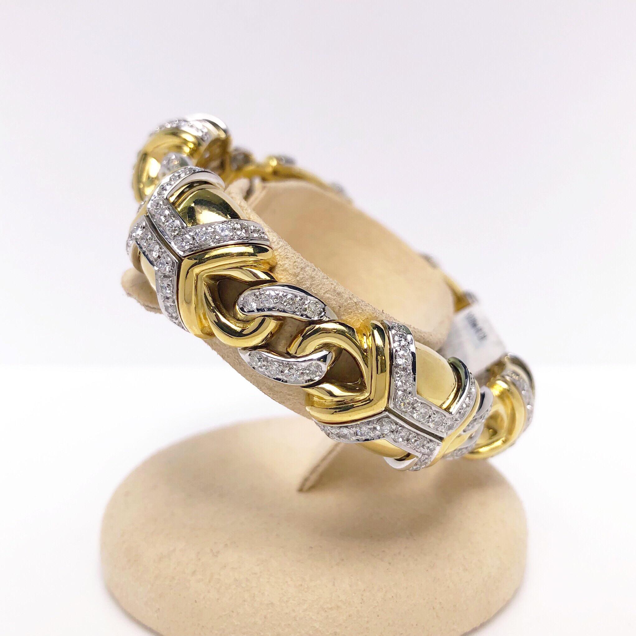 Taille ronde Nino Verita Bracelet en or jaune 18 carats et diamants de 5,03 carats en vente