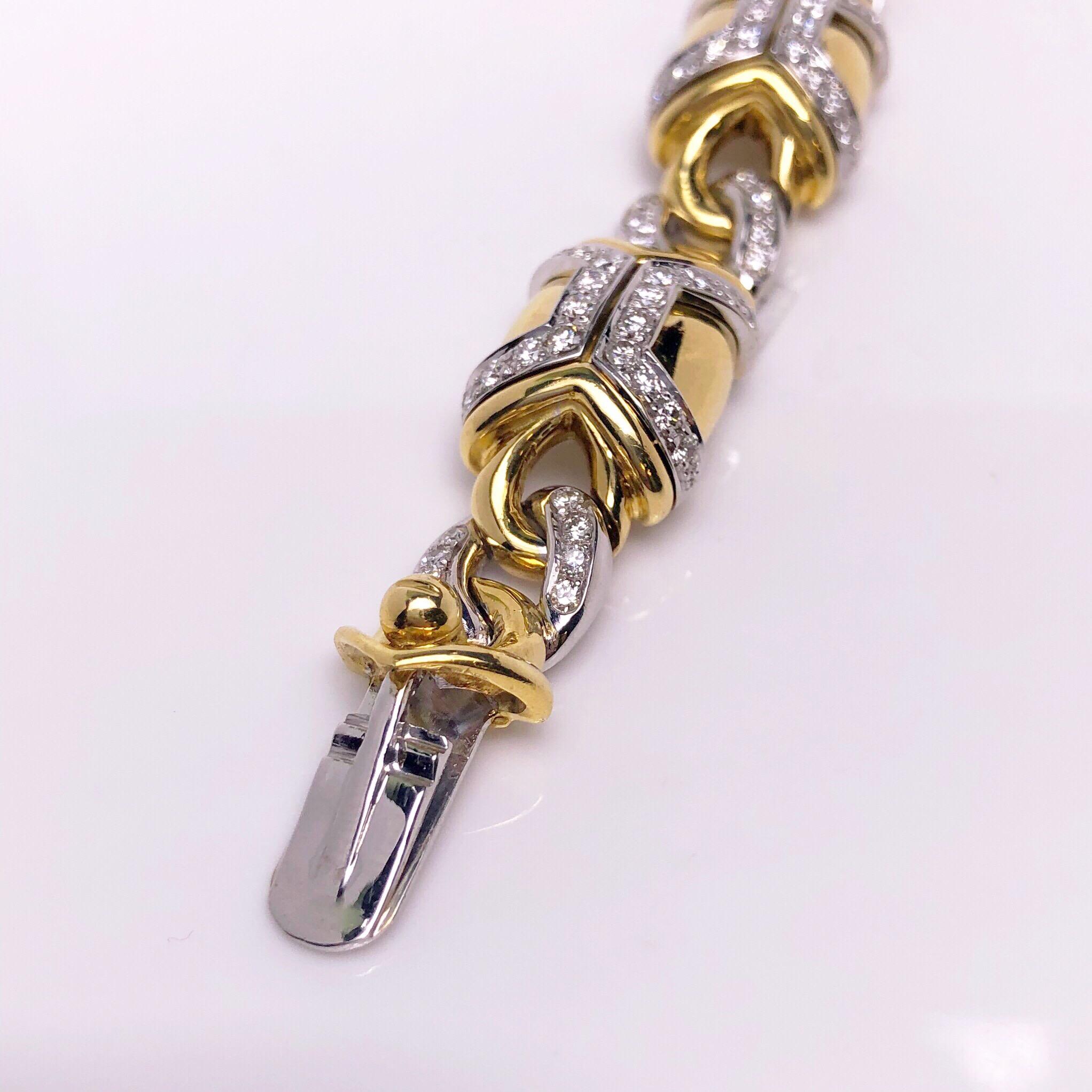 Contemporary Nino Verita 18 Karat Yellow Gold and 5.03 Carat Diamond Bracelet For Sale