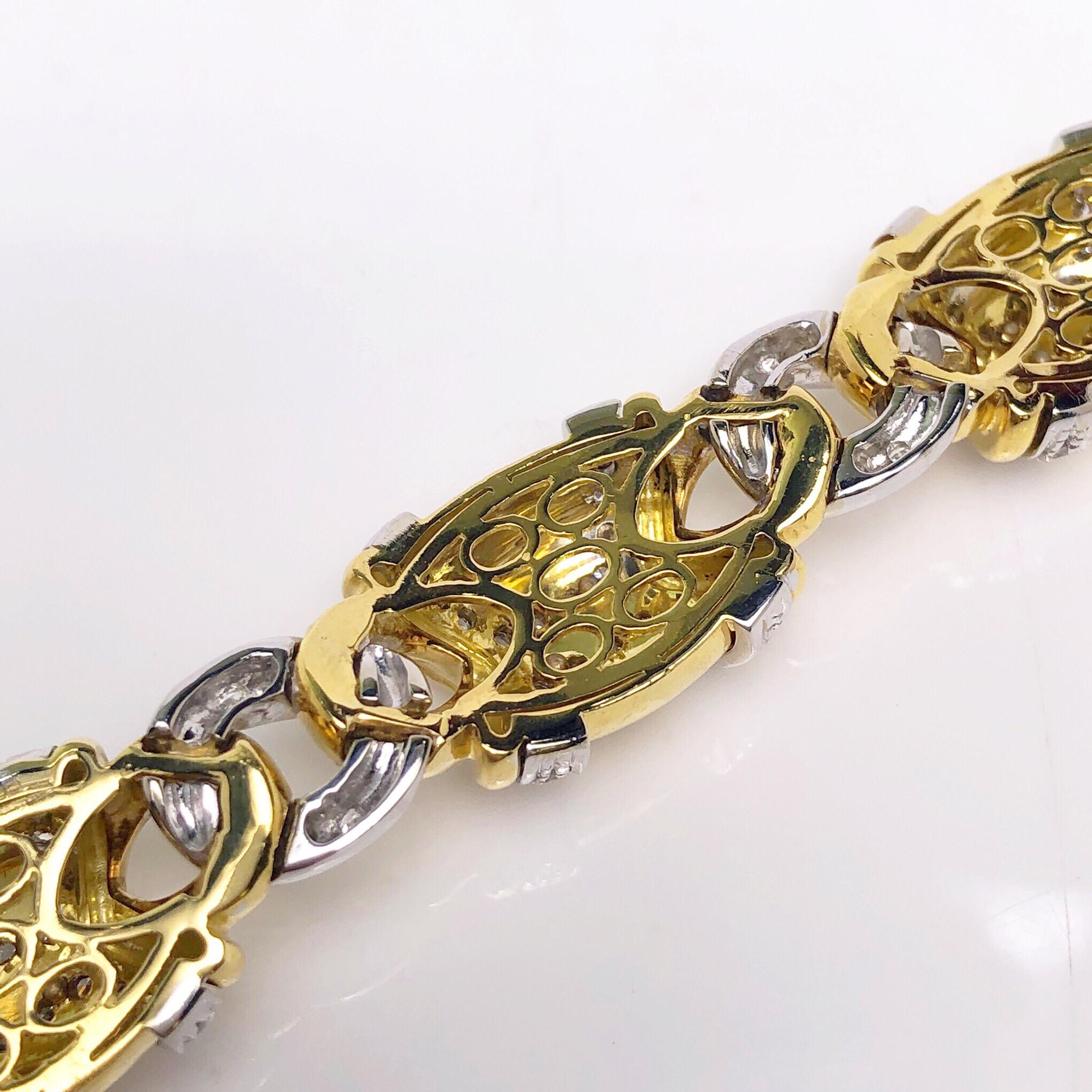 Round Cut Nino Verita 18 Karat Yellow Gold and 5.03 Carat Diamond Bracelet For Sale