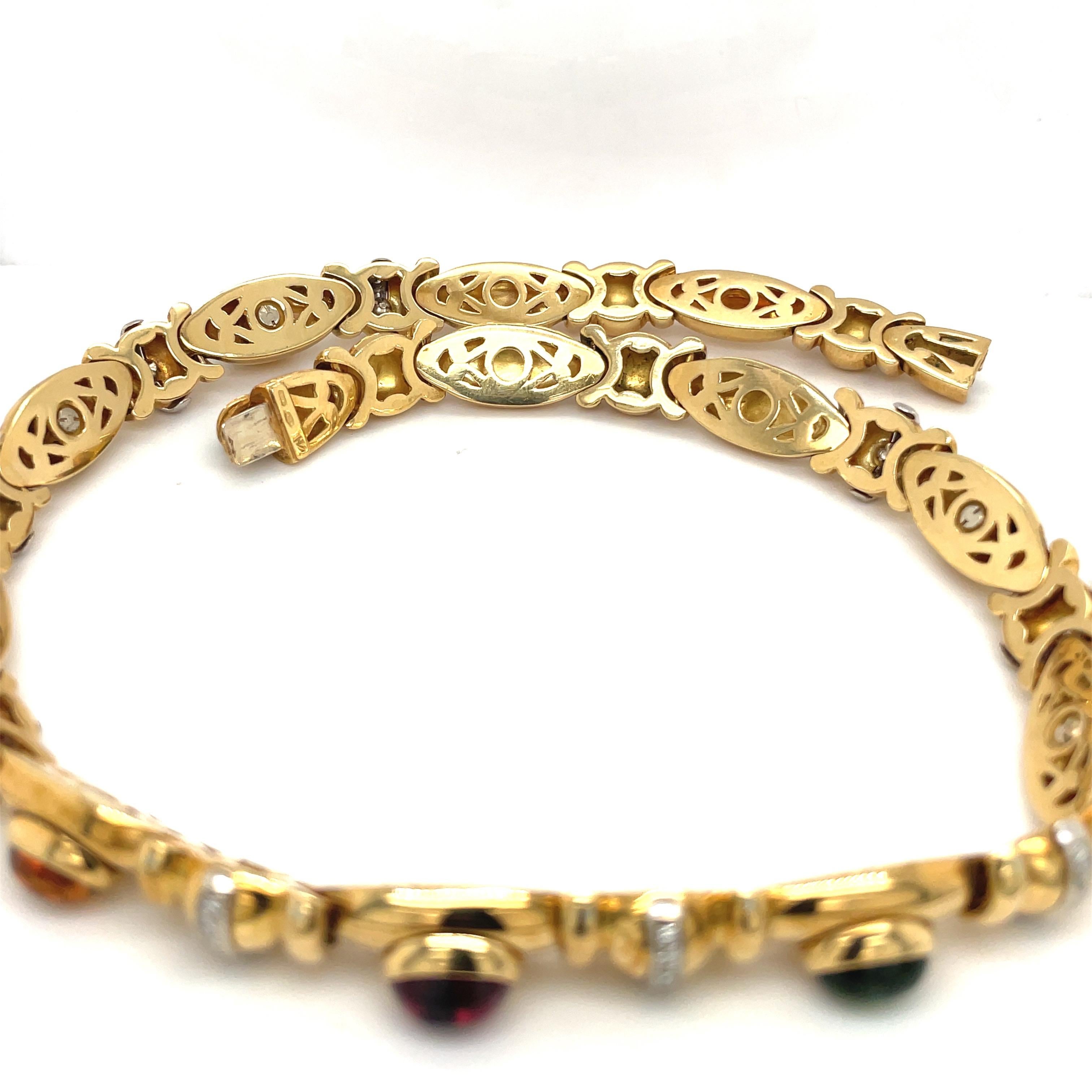 Nino Verita 18kt. Yellow Gold Diamond .90ct. & Cabochon Semi Precious Necklace 3