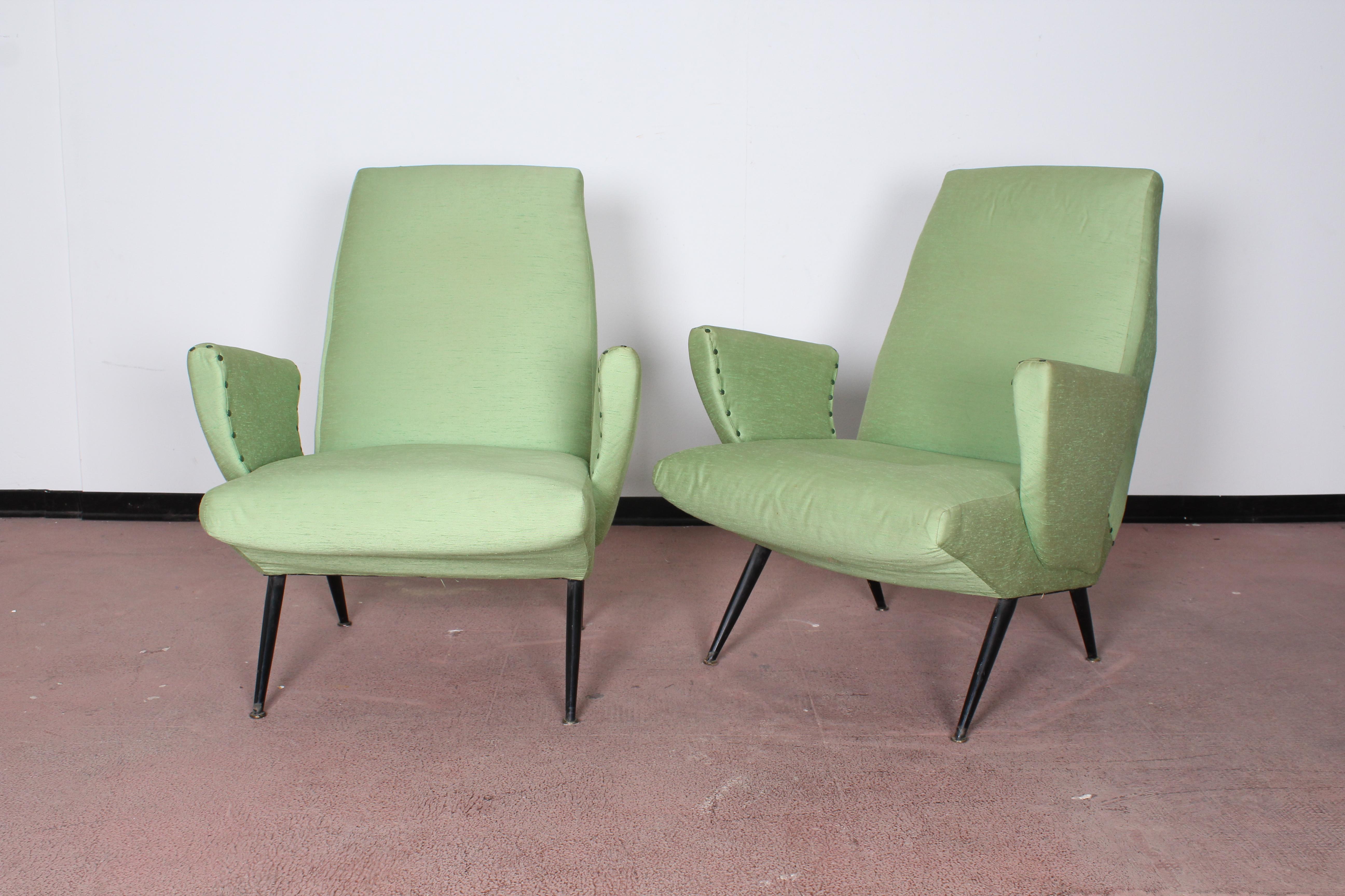 Set of 2 Nino Zoncada  Mid-Century Stylish Armchairs, Italy 50's 1