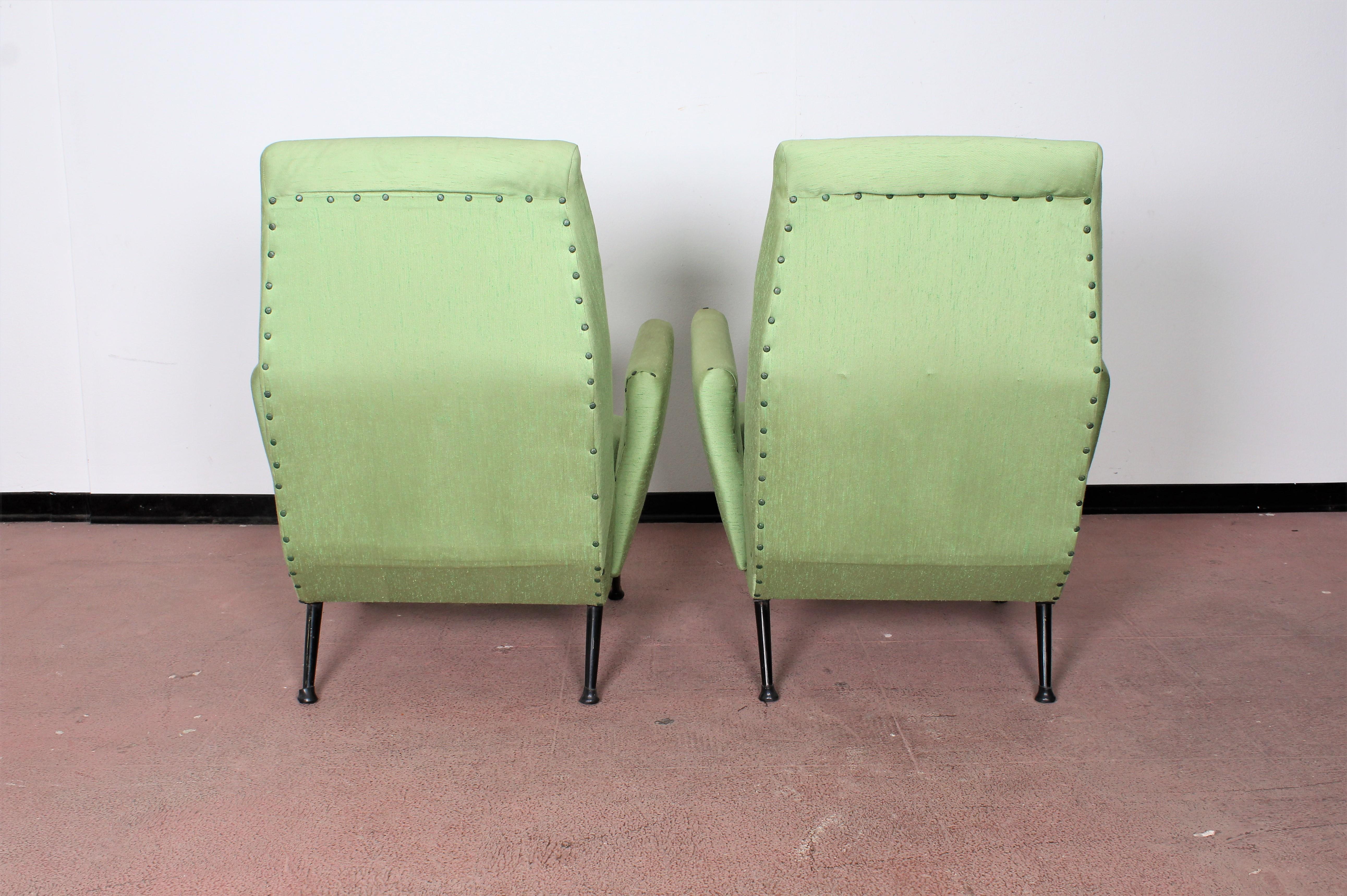 Set of 2 Nino Zoncada  Mid-Century Stylish Armchairs, Italy 50's 2