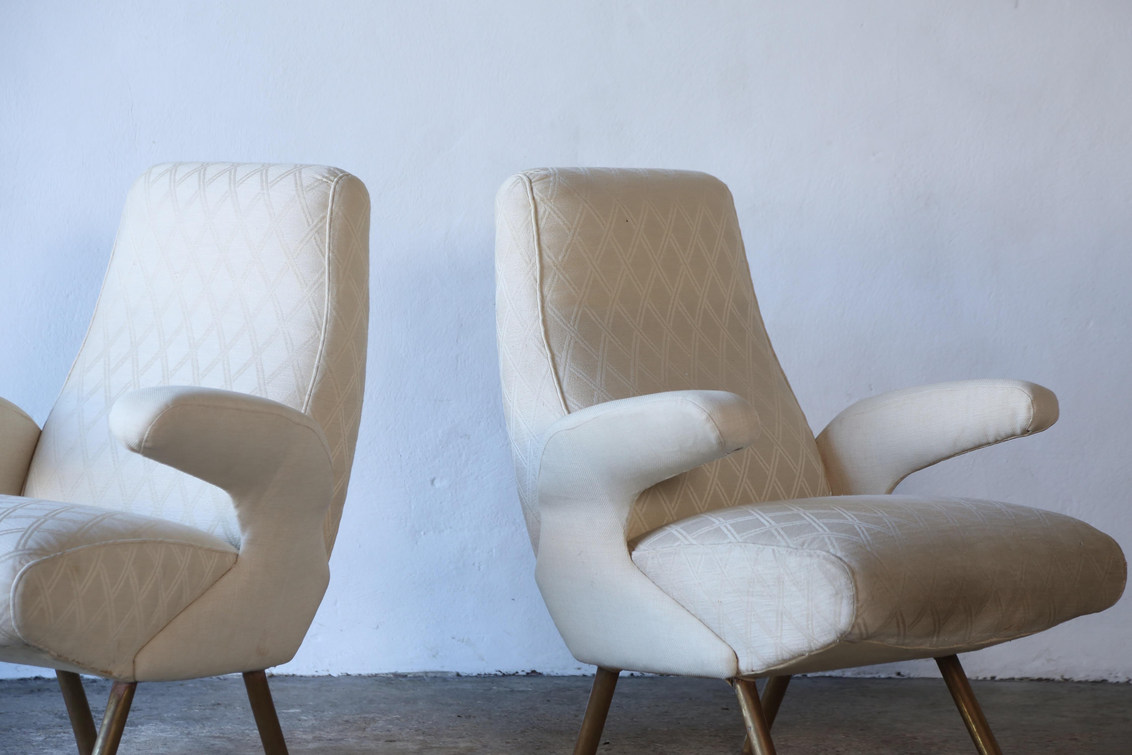 20th Century Nino Zoncada Attributed Lounge Chairs, Italy, 1950s, for Reupholstery For Sale