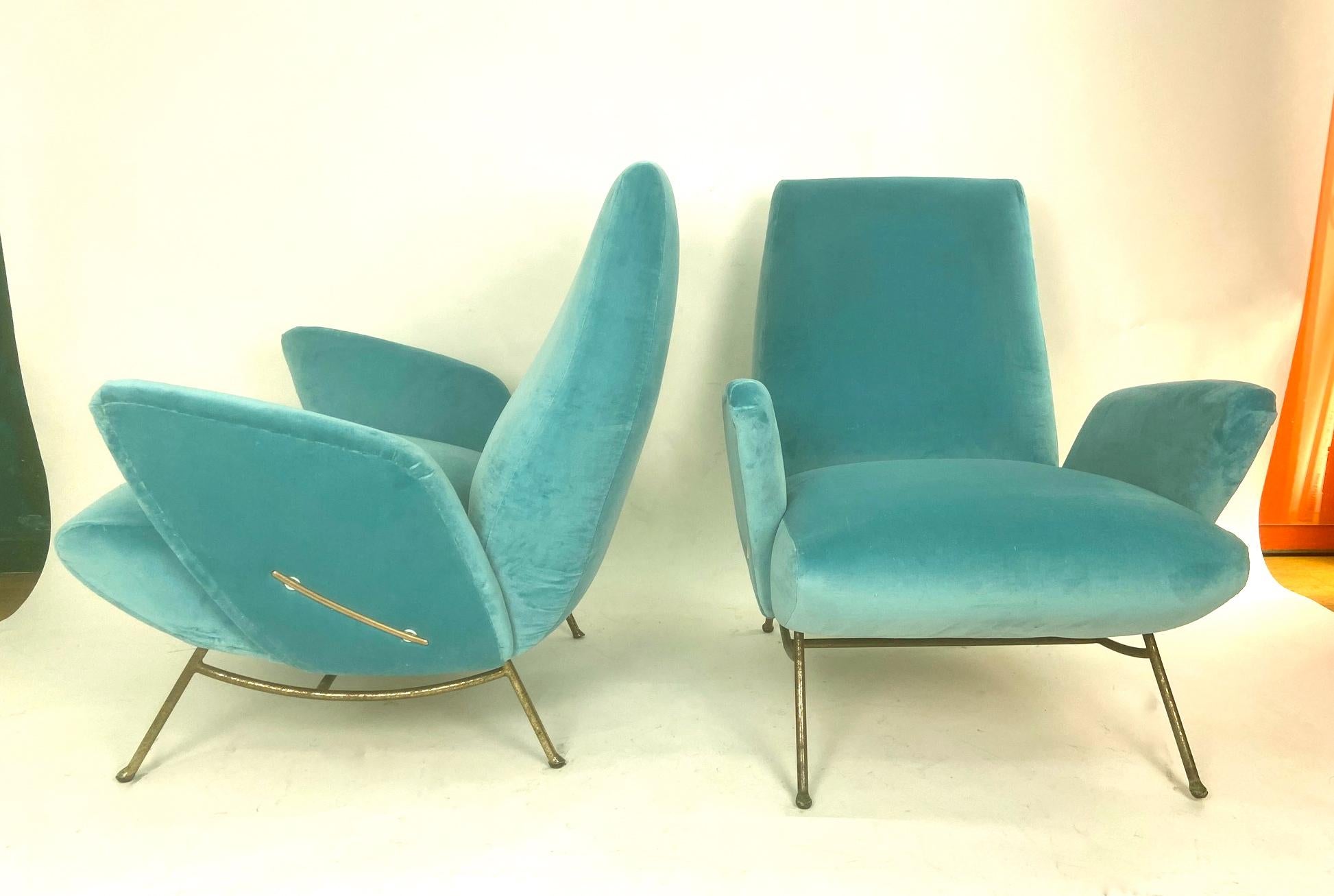 turquoise armchairs