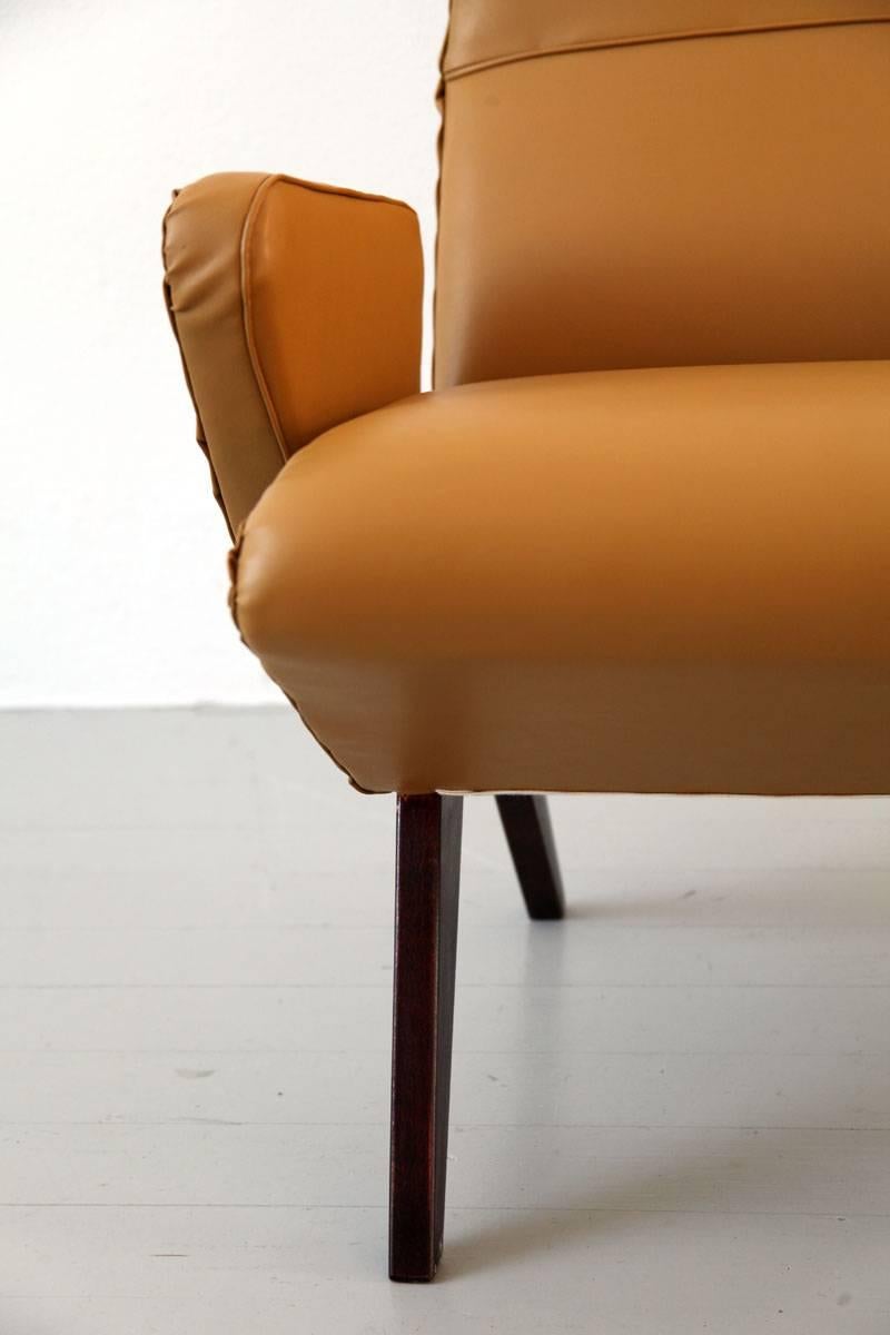 Nino Zoncada Italian Vinyl Leather Armchair, 1950s For Sale 2