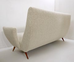 White Italian Sofa by Nino Zoncada for Framar - New upholstery , 1950s.
