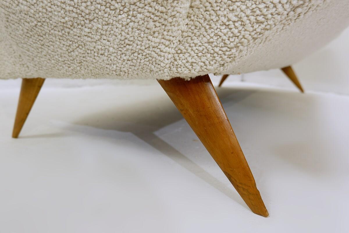 White Italian Sofa by Nino Zoncada for Framar - New upholstery , 1950s. 1