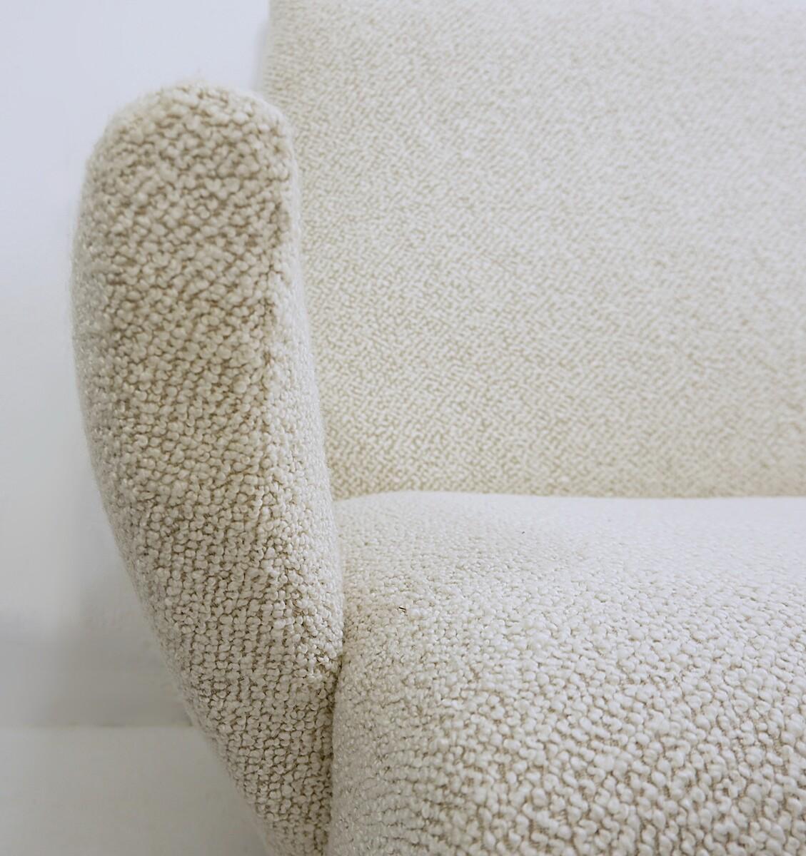 White Italian Sofa by Nino Zoncada for Framar - New upholstery , 1950s. 2