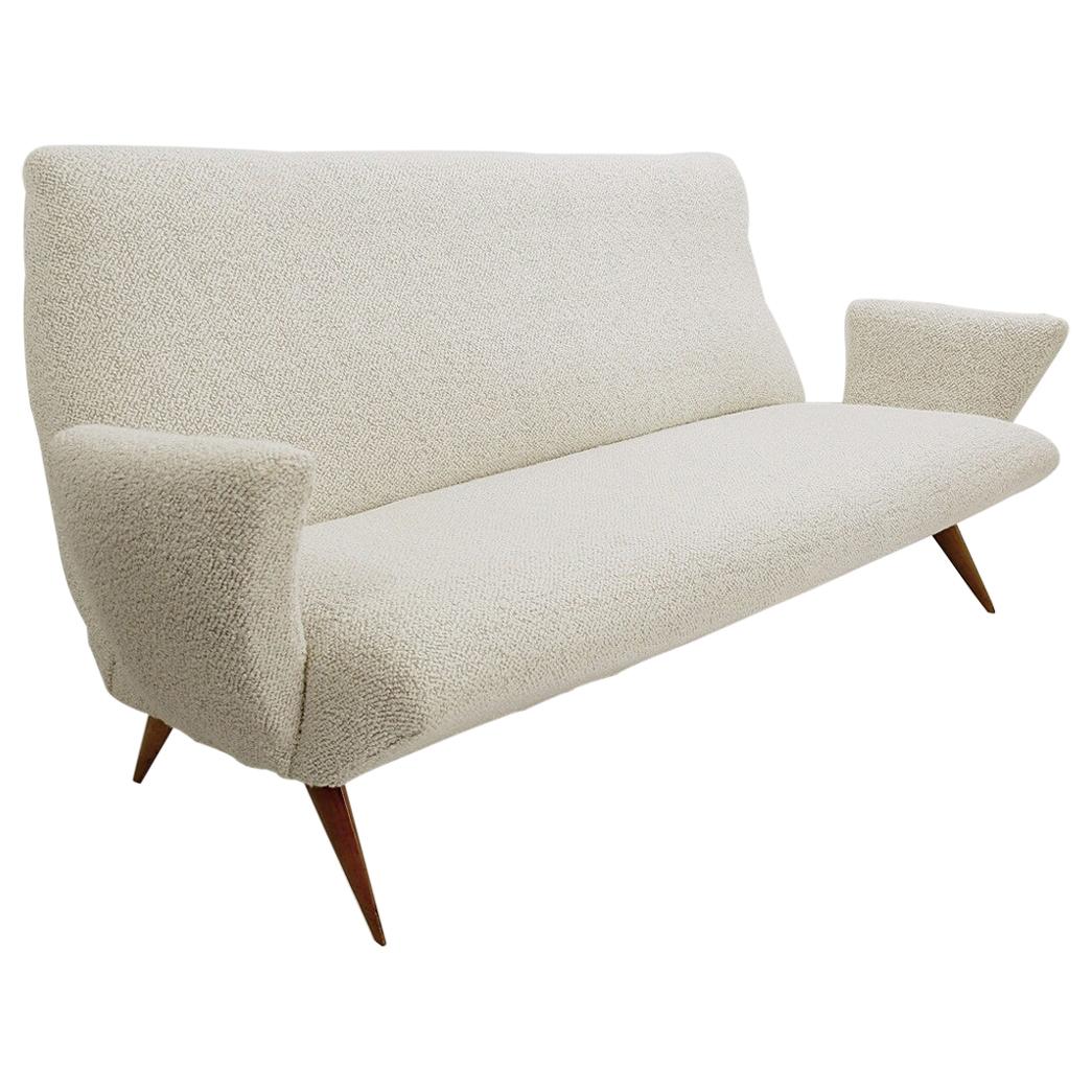 White Italian Sofa by Nino Zoncada for Framar - New upholstery , 1950s.