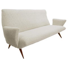 White Italian Sofa by Nino Zoncada for Framar - New upholstery ,1950s.