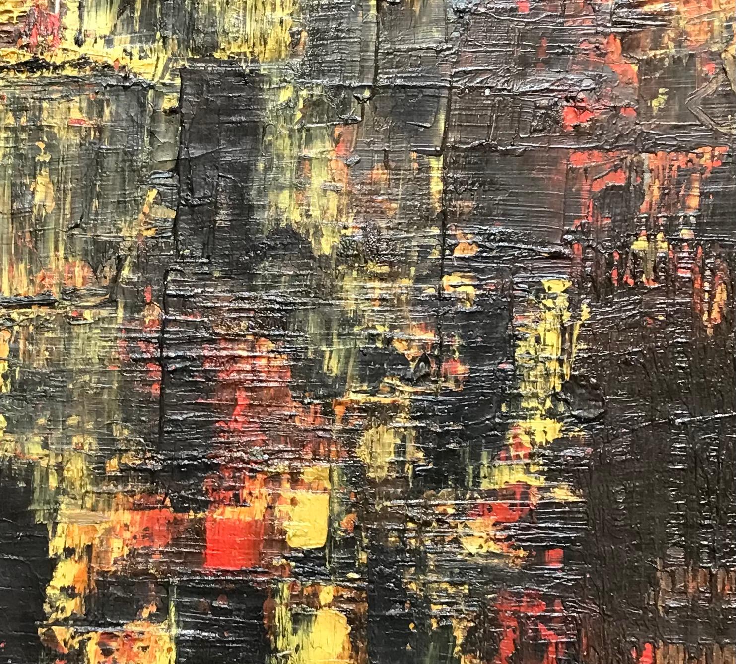 Abstrakte Komposition von Ninon Bourquin - Öl auf Leinwand 60x73 cm im Angebot 2