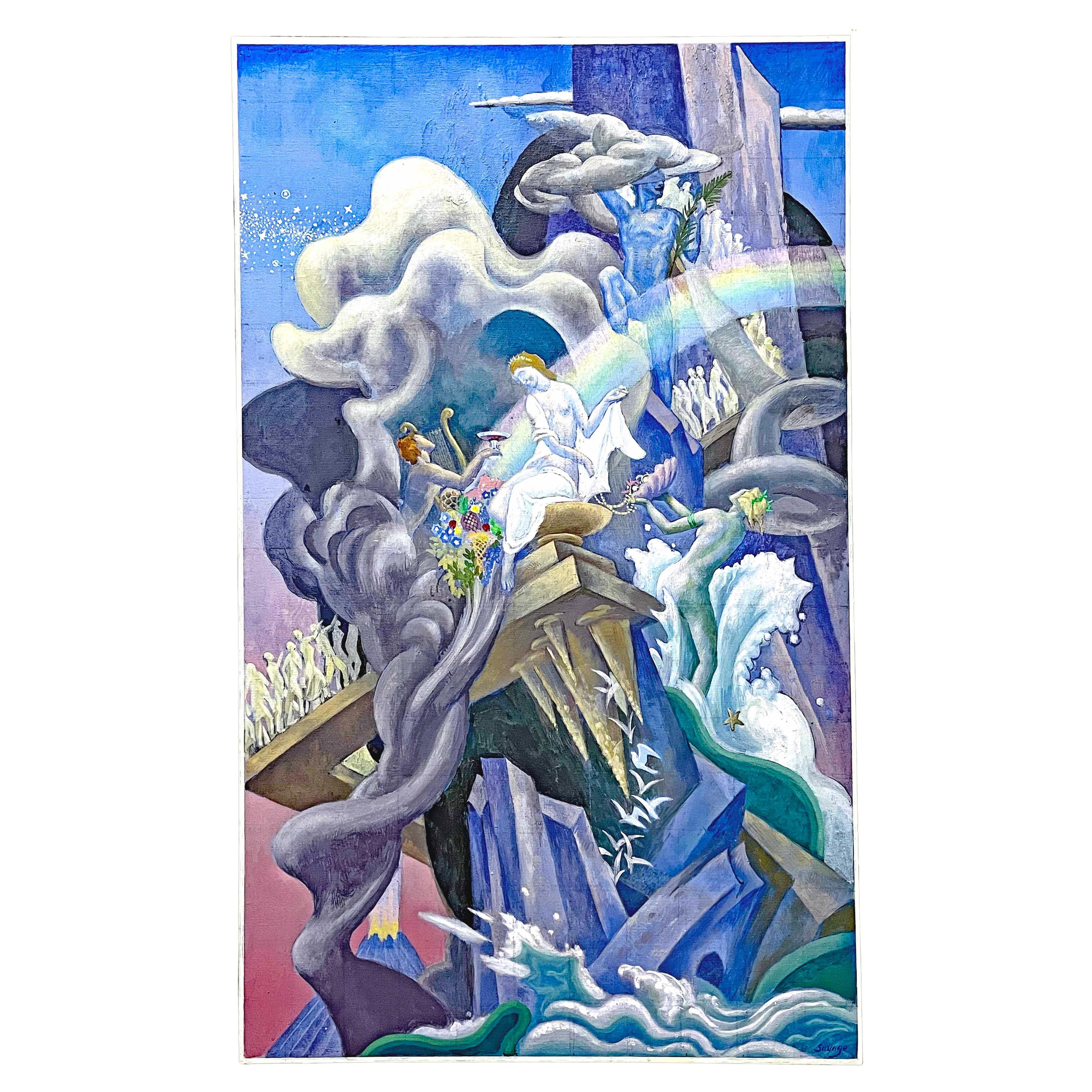 "Ninth Symphony", Art Deco Paean to Beethoven's Masterpiece by Renowned Muralist For Sale