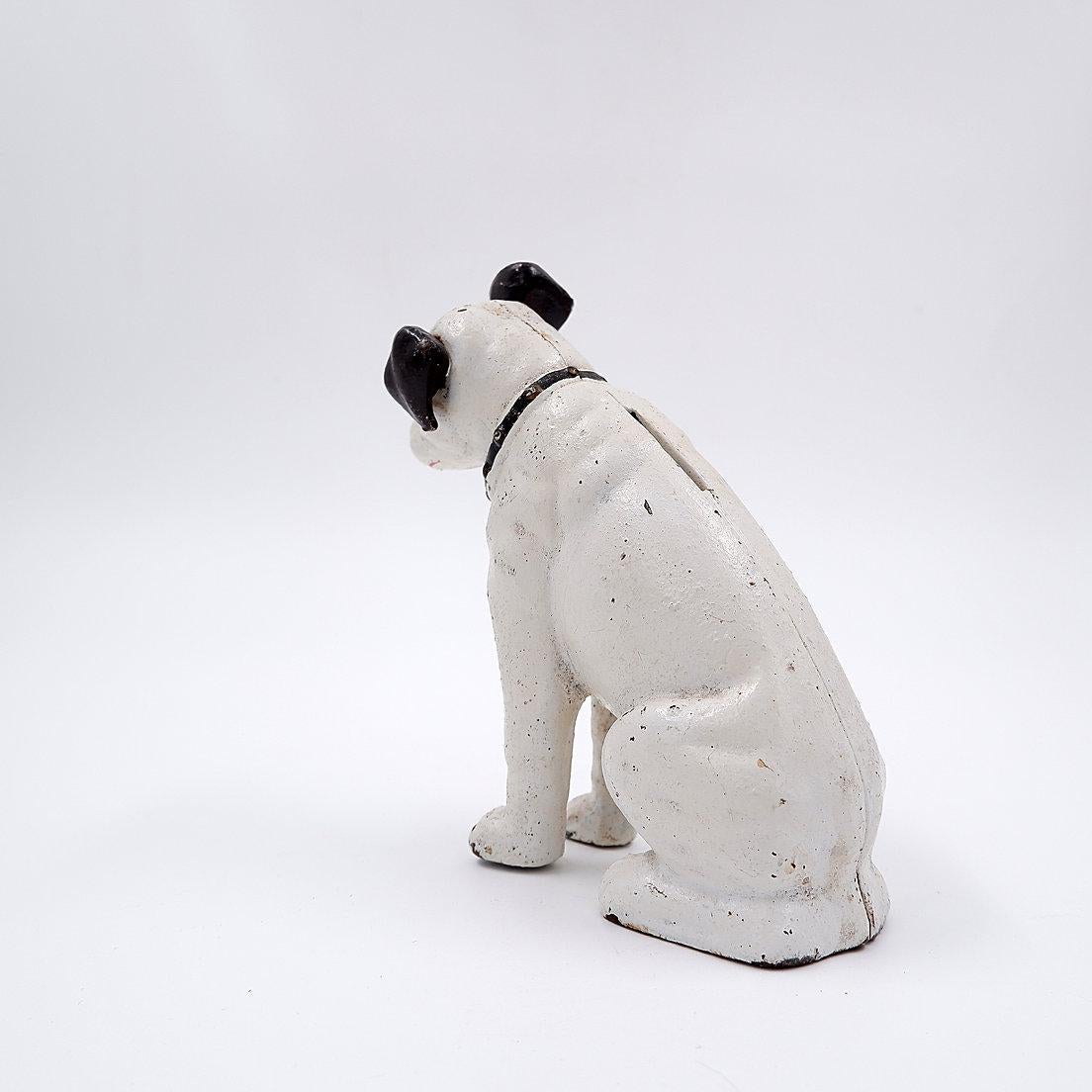 Nipper dog cast iron piggy bank 