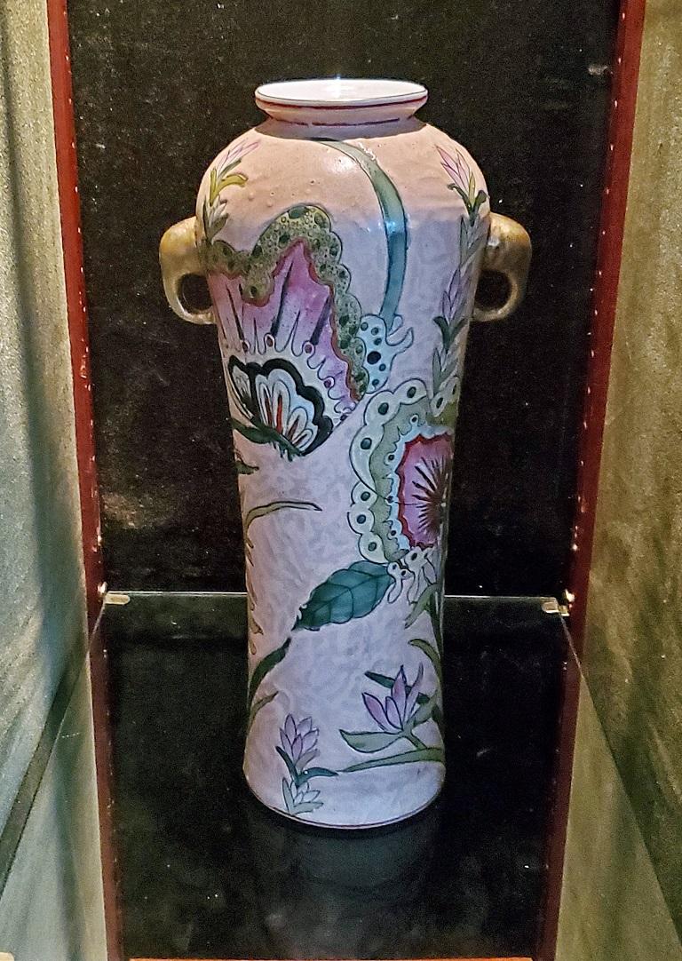 Nippon Art Nouveau Style Butterfly Vase For Sale 1