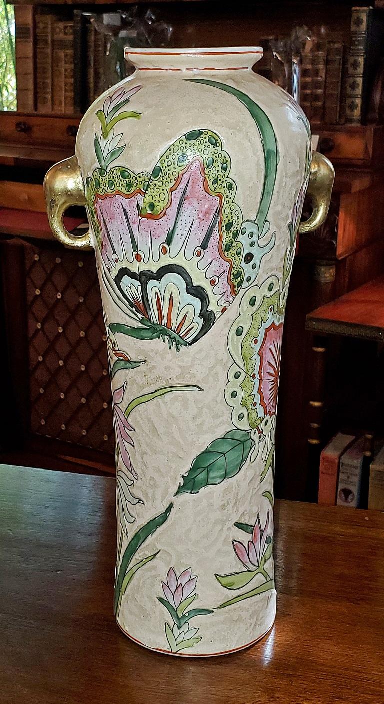 Nippon Art Nouveau Style Butterfly Vase For Sale 2