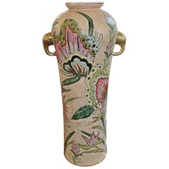 Nippon Art Nouveau Style Butterfly Vase