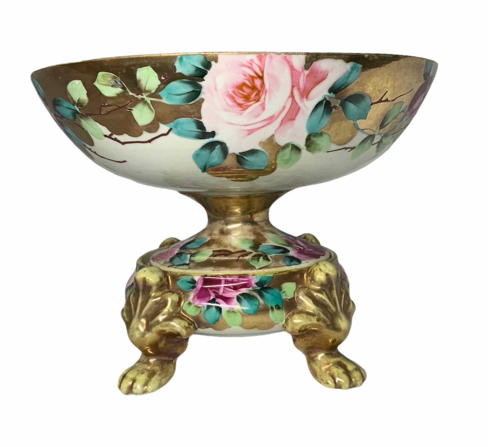 Nippon Hand Painted Porcelain Bowl Centerpiece 3