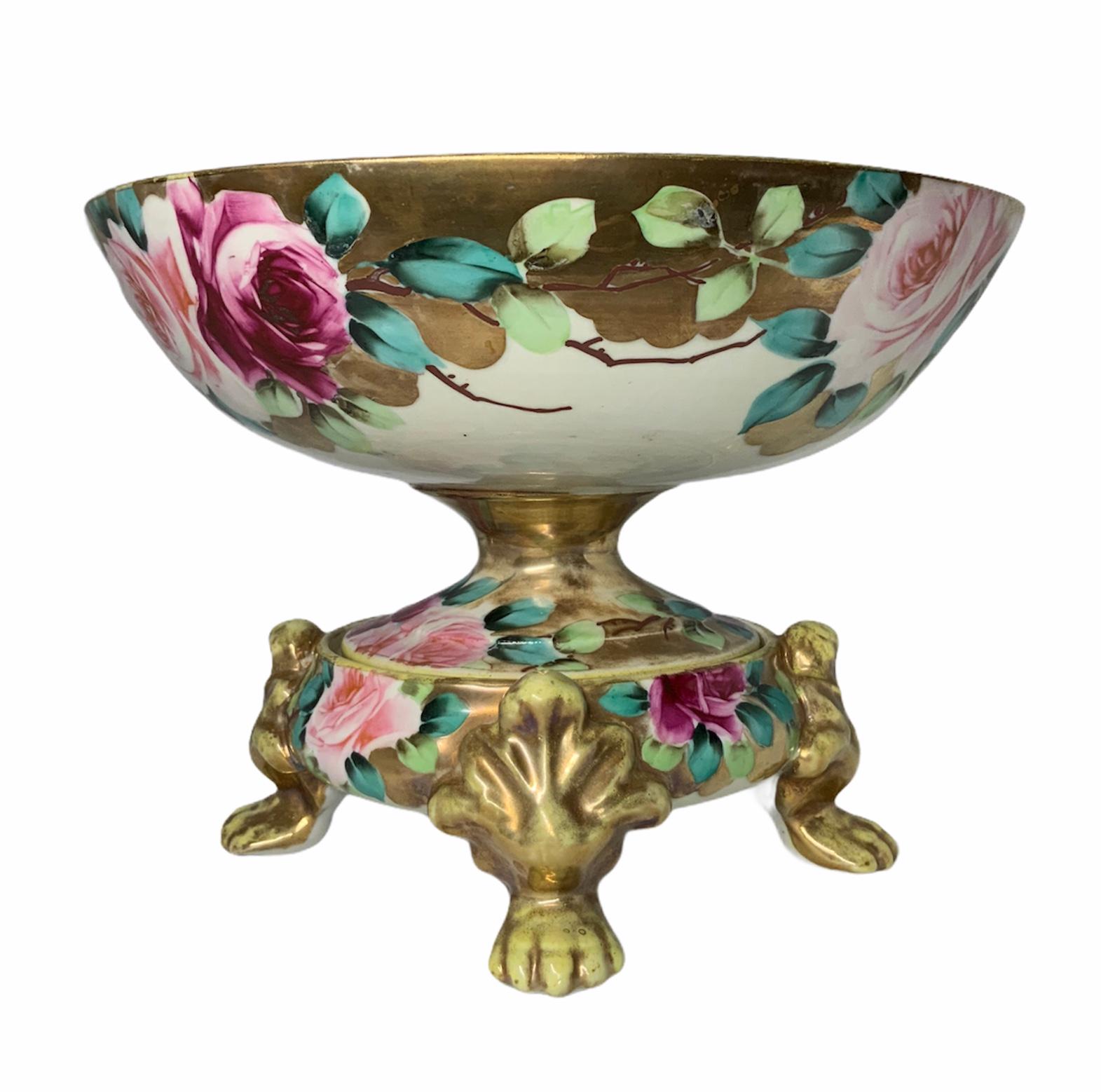 Nippon Hand Painted Porcelain Bowl Centerpiece 4