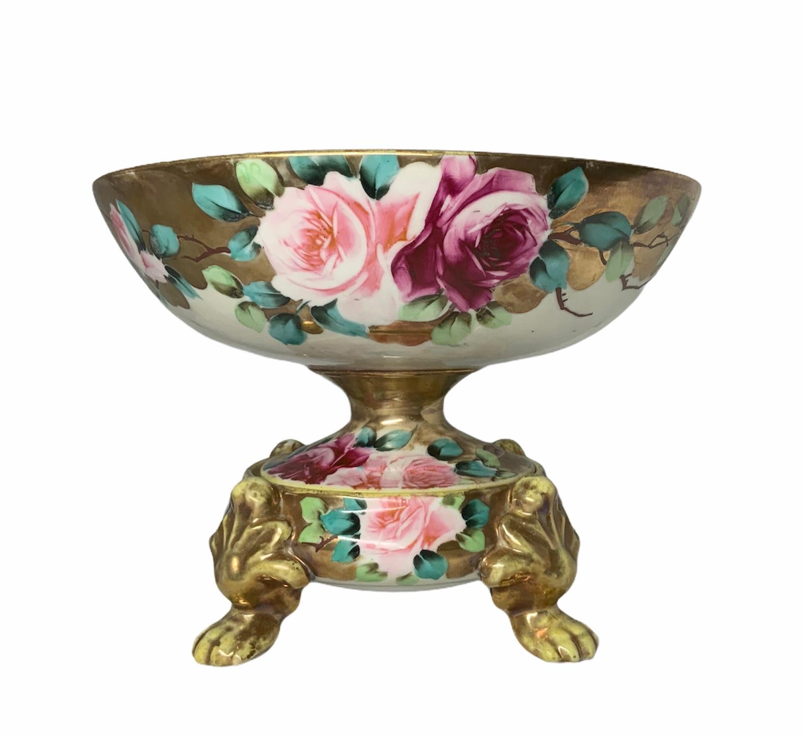 Japanese Nippon Hand Painted Porcelain Bowl Centerpiece