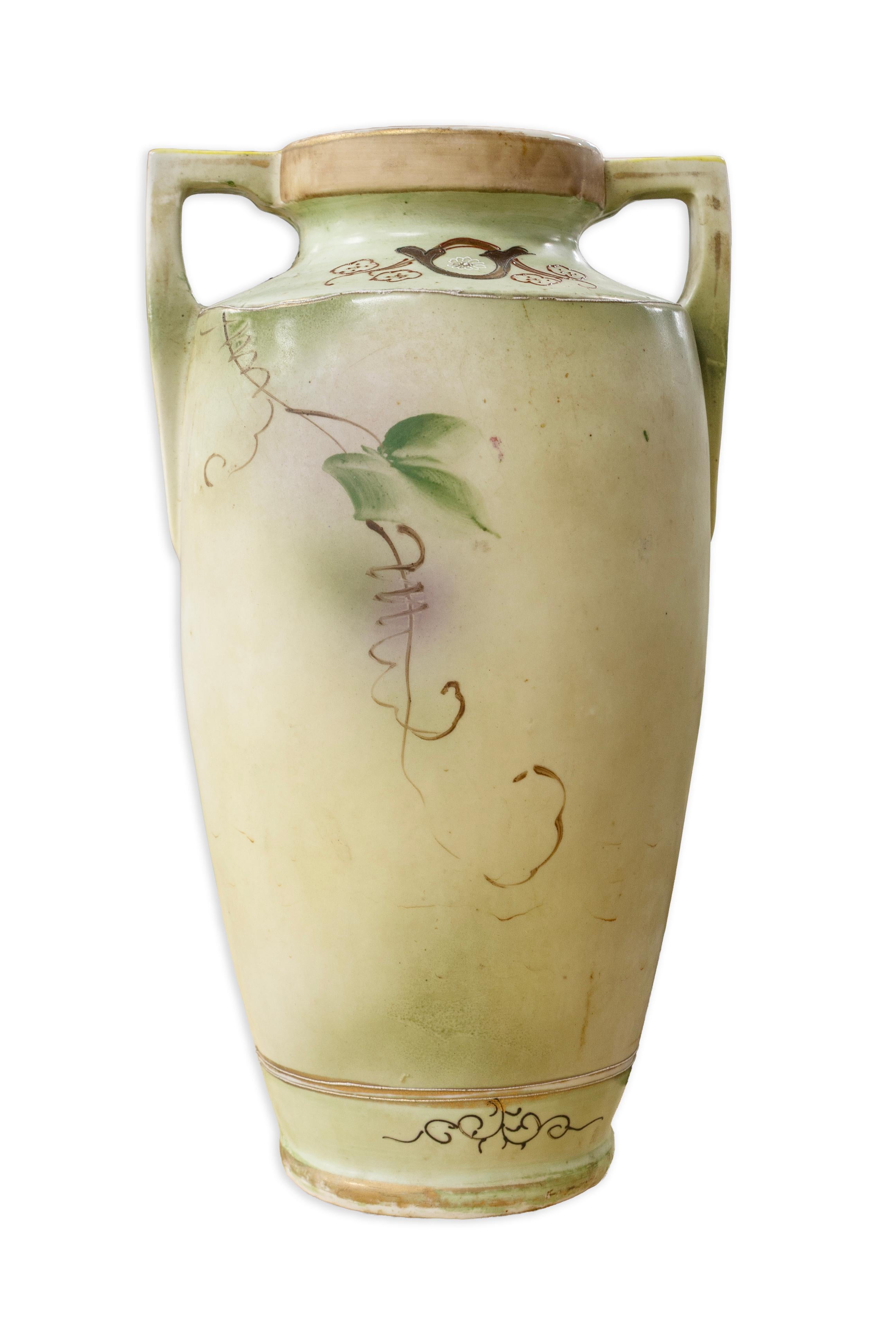 Nippon - Pair of Vases, c. Early 20th Century Stamped Antique Hand Painted In Good Condition For Sale In Keego Harbor, MI