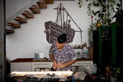 Arrivo, Storie di naufragi. Scultura da parete in ferro. 23.5x11"