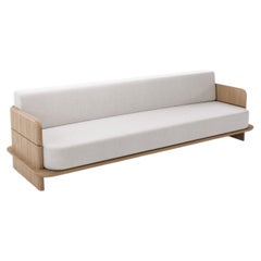 Nira 260 cm Sofa in Solid Oak Wood by Pendhapa