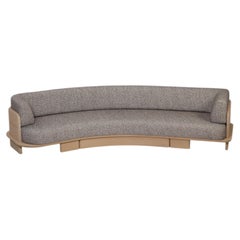 Nira Curved Sofa in Solid Oak Wood by Pendhapa