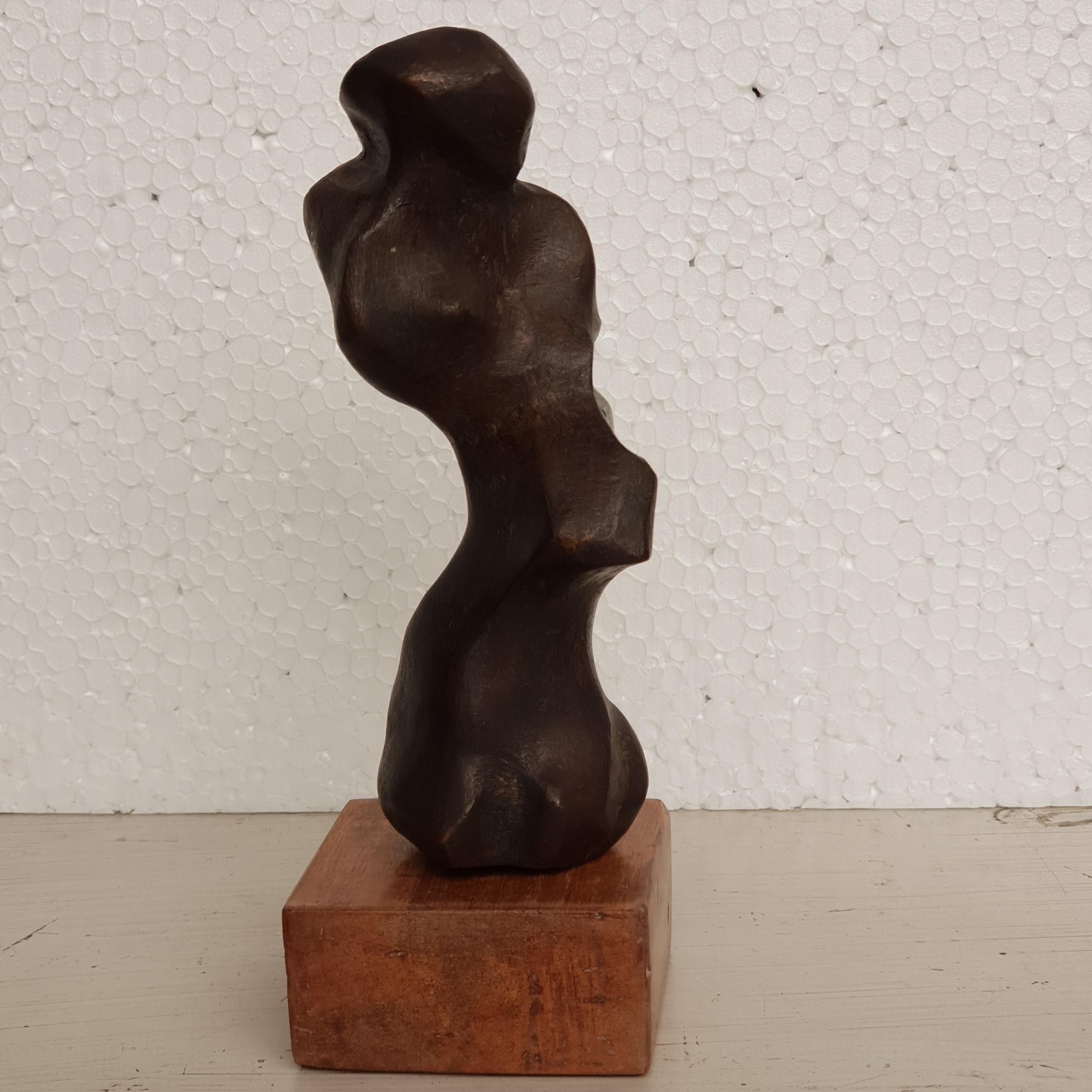 Standing Woman, Bronze Sculpture, Brown by Modern Indian sculptor 