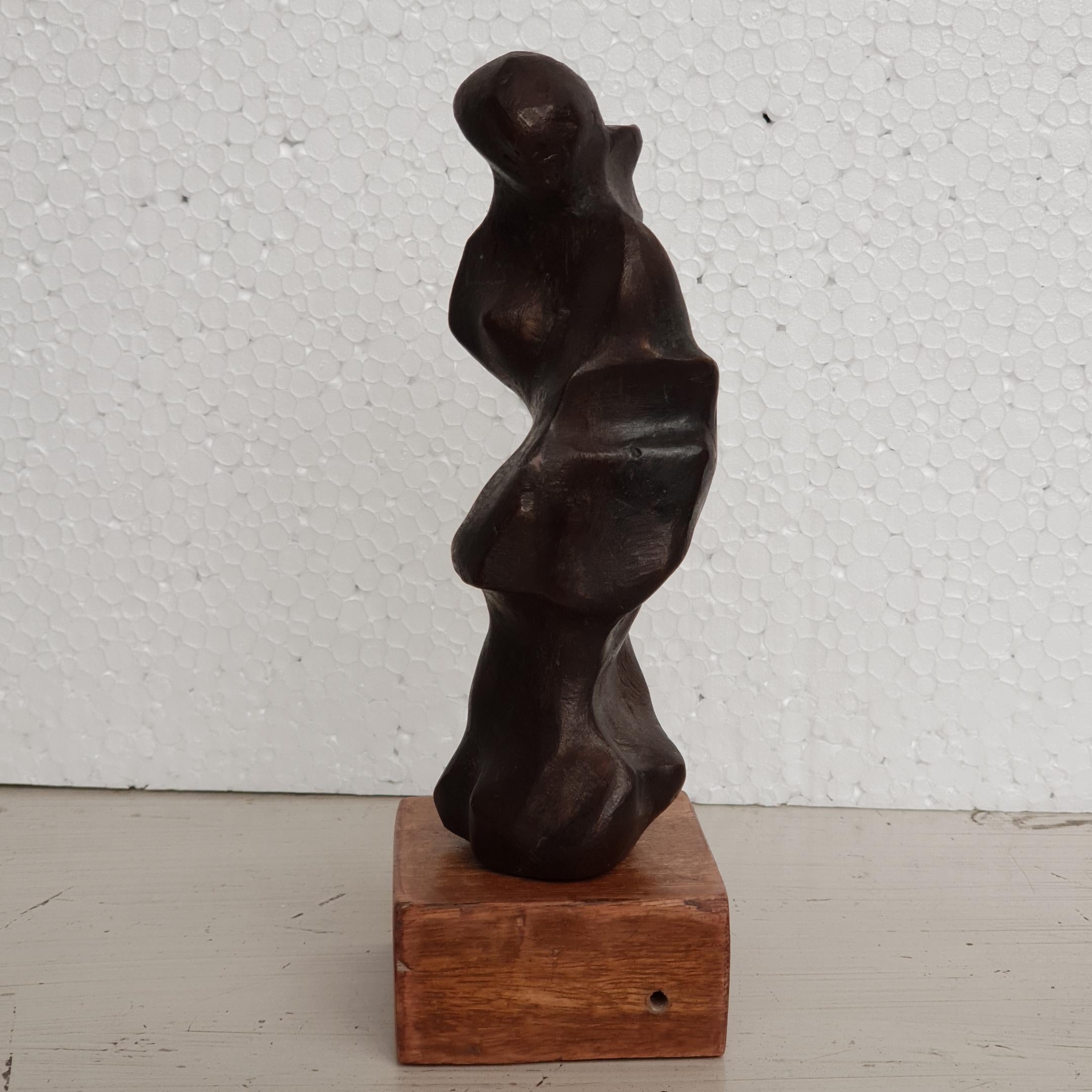 Niranjan Pradhan Figurative Sculpture - Standing Woman, Bronze Sculpture, Brown by Modern Indian sculptor "In Stock"