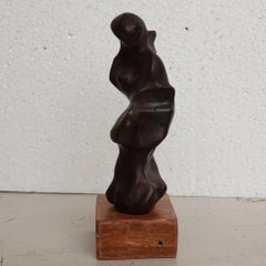 Standing Woman, Bronze Sculpture, Brown by Modern Indian sculptor "In Stock"