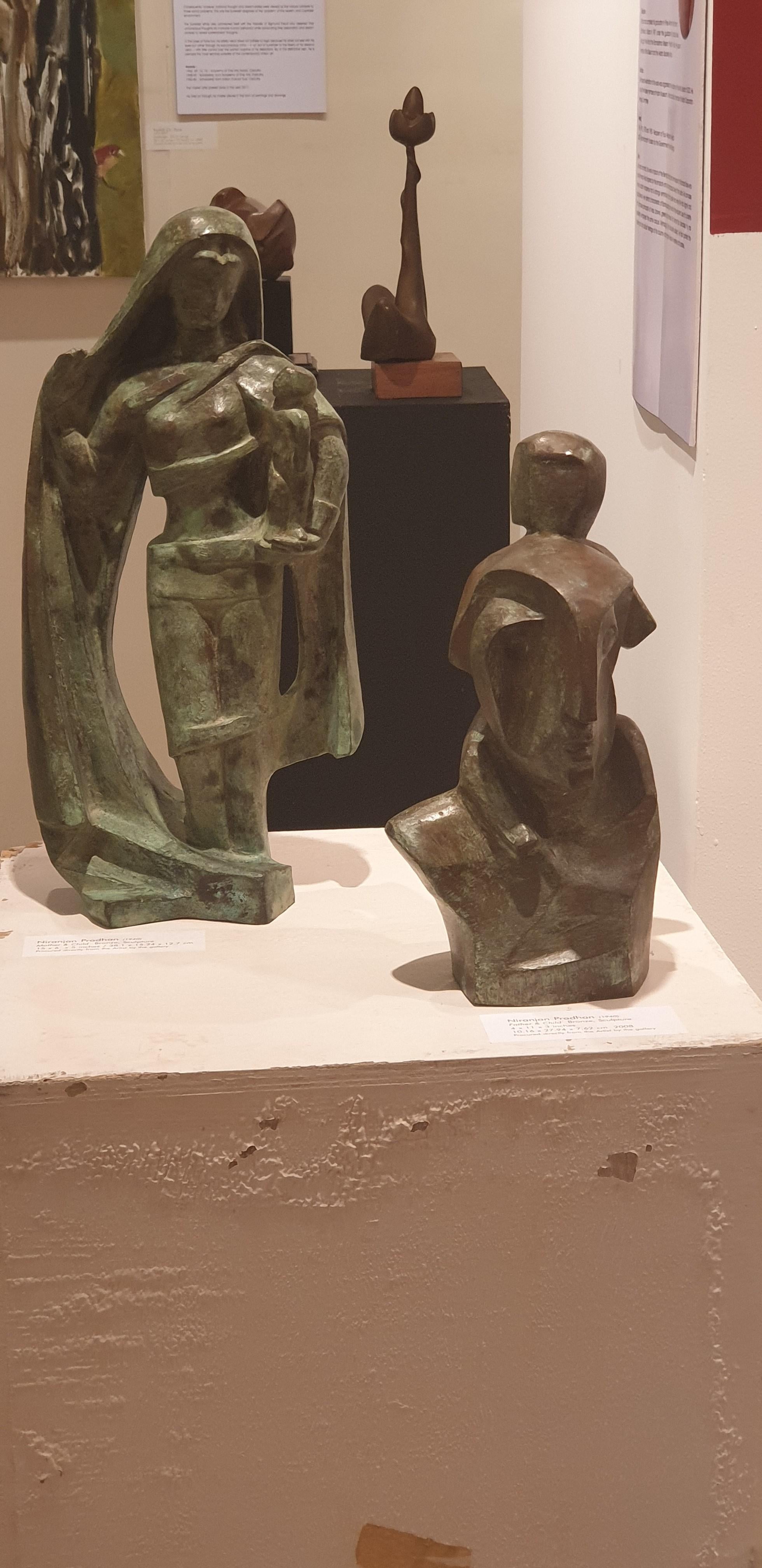 Niranjan Pradhan - Mother and Child - 15 x 5 x 4 inches 
Bronze sculpture

Style : Niranjan Pradhan emerged as an important sculptor from Calcutta, India in the late 1960s. His forms evolve from the inner core of life, from the environment around