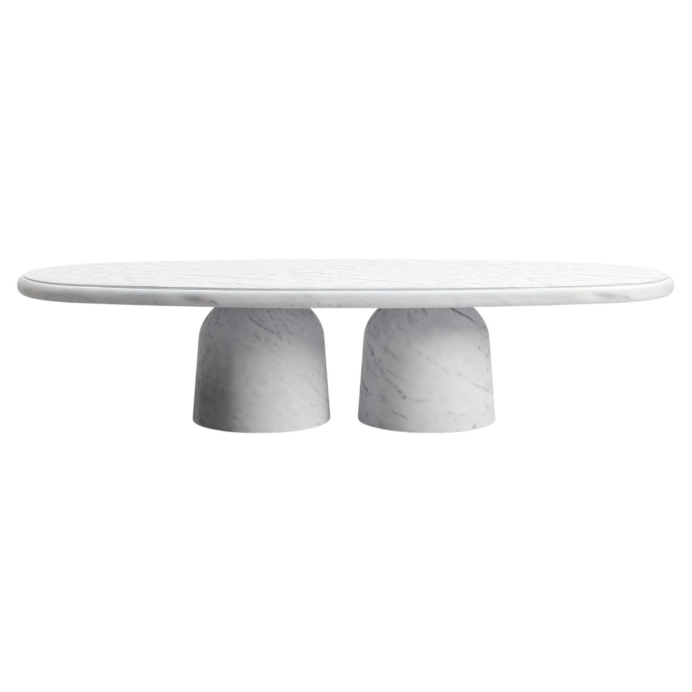 Nissa Bianco Gioia Marble Contemporary Coffee Table by Ivan Colominas