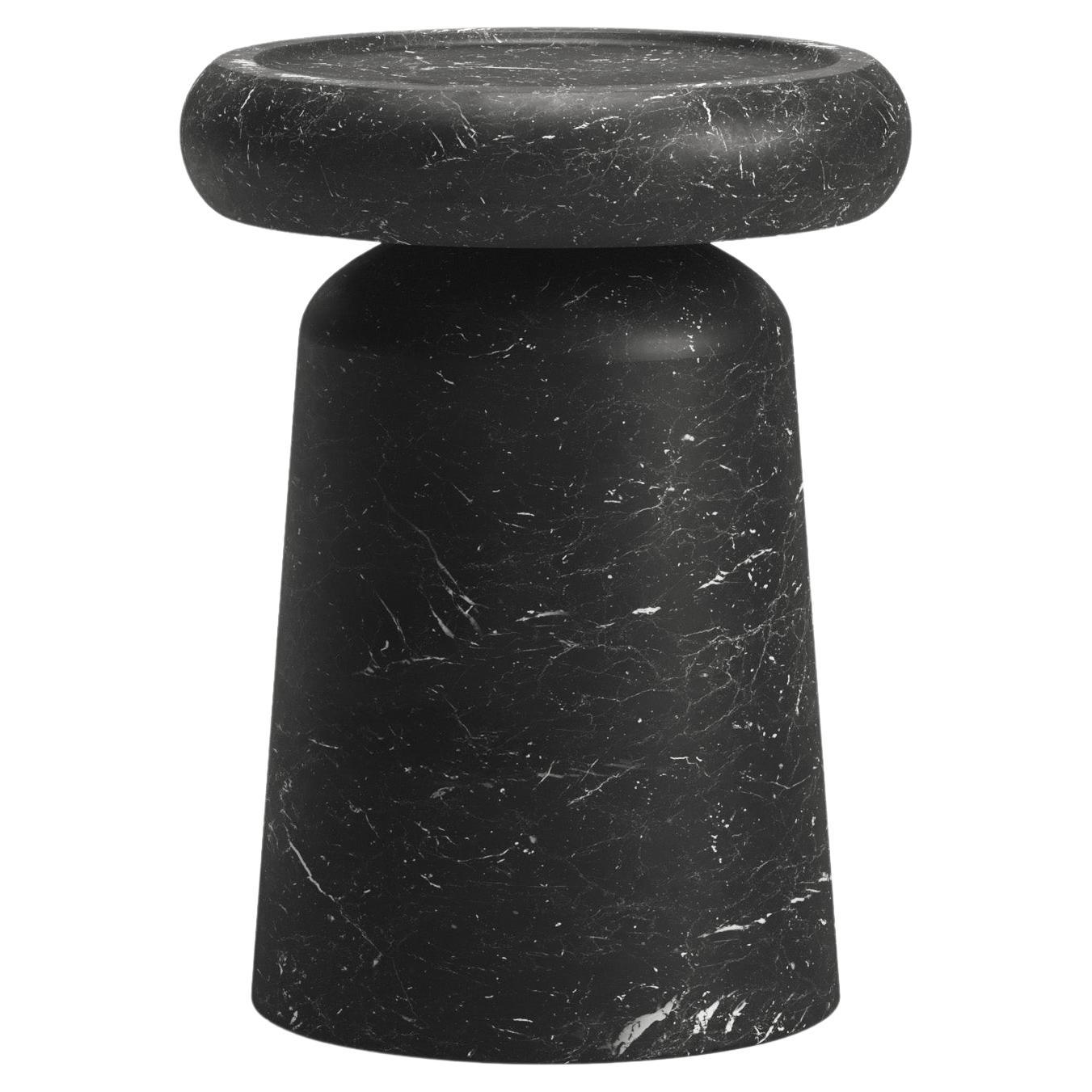 Mesa auxiliar contemporánea de mármol Nissa S Nero Marquinia by Ivan Colominas