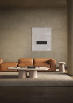 Nissa Travertino Stone Contemporary Coffee Table by Ivan Colominas