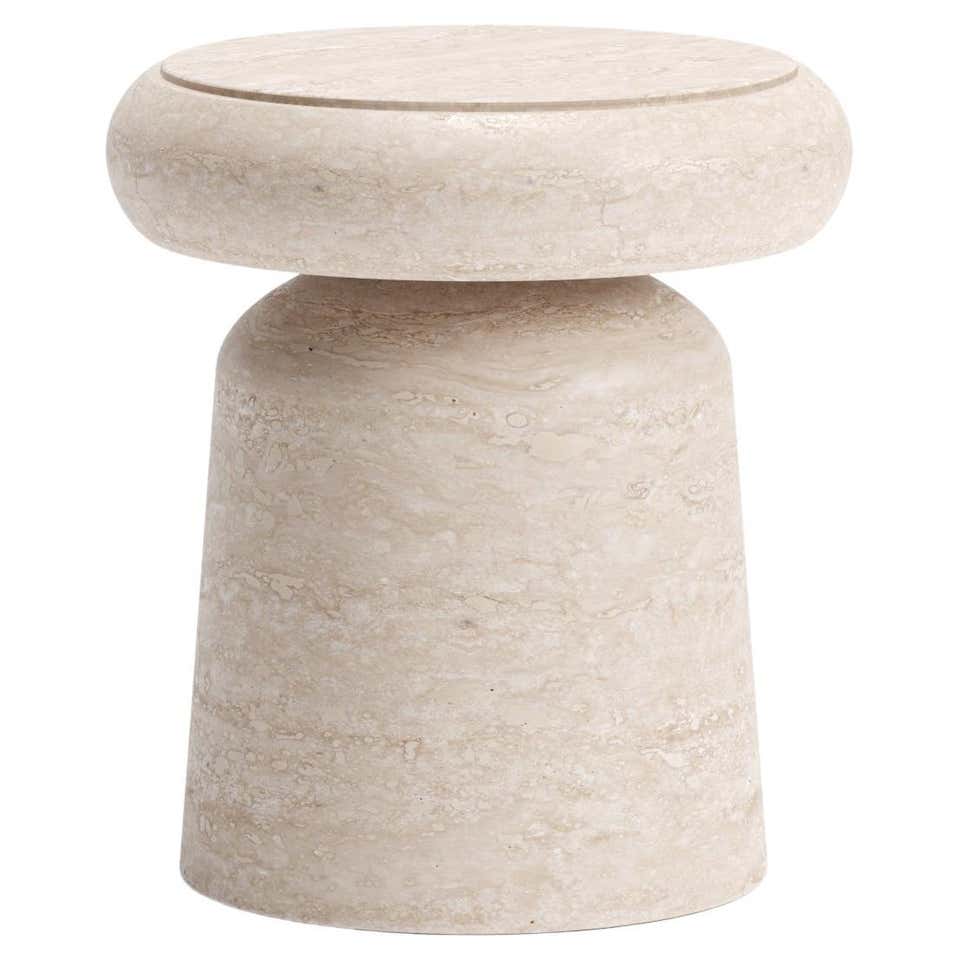 Hi Stone Stools Stone Heart Travertine Stool by Harshita Jhamtani Designs For Sale at ...