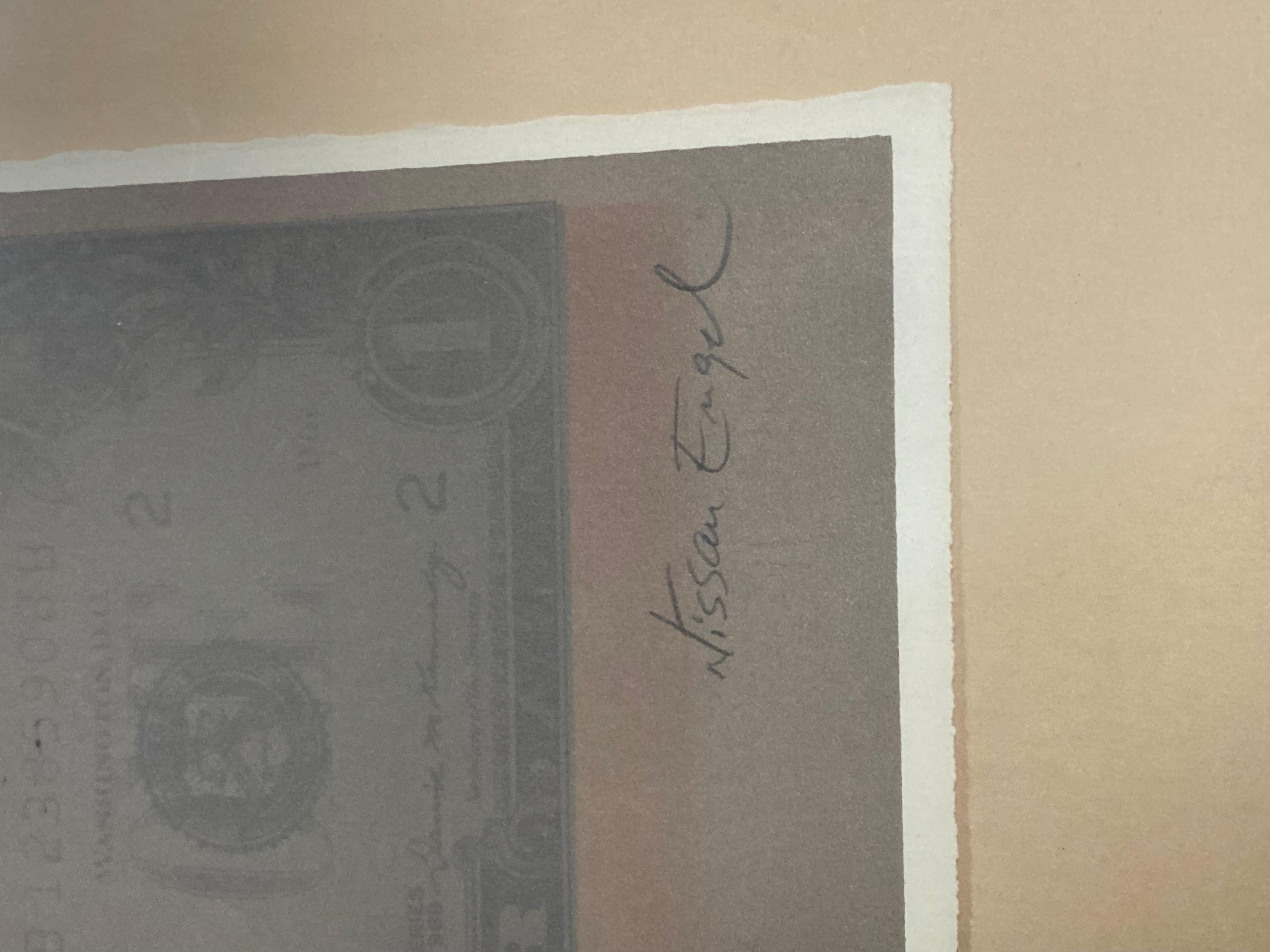 Nissan Engel lithograph signed “almighty dollar”. In good condition. Measures 24x20