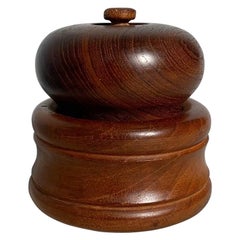 Nissen Denmark Pepper Mill Teak Integrated Salt Shaker, Mid-Century, 1960s