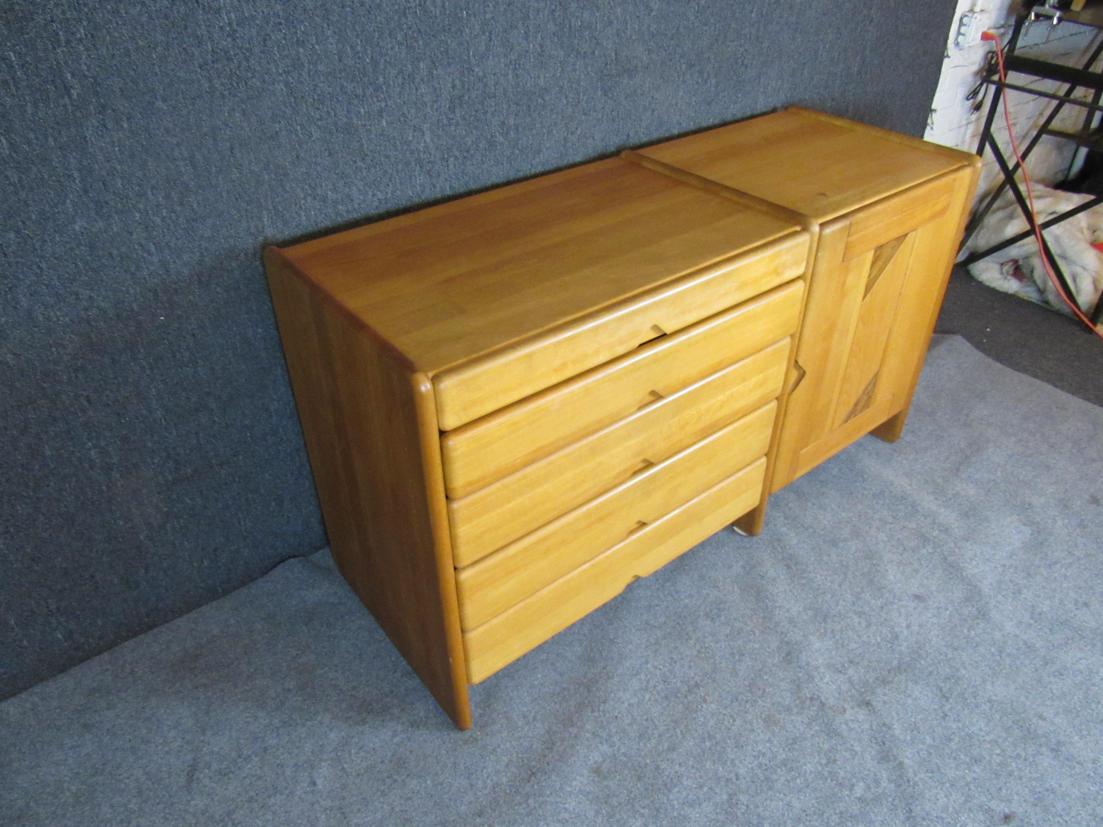 Mid-Century Modern Nissen & Gehl Designed Dresser w/ Cabinet For Sale