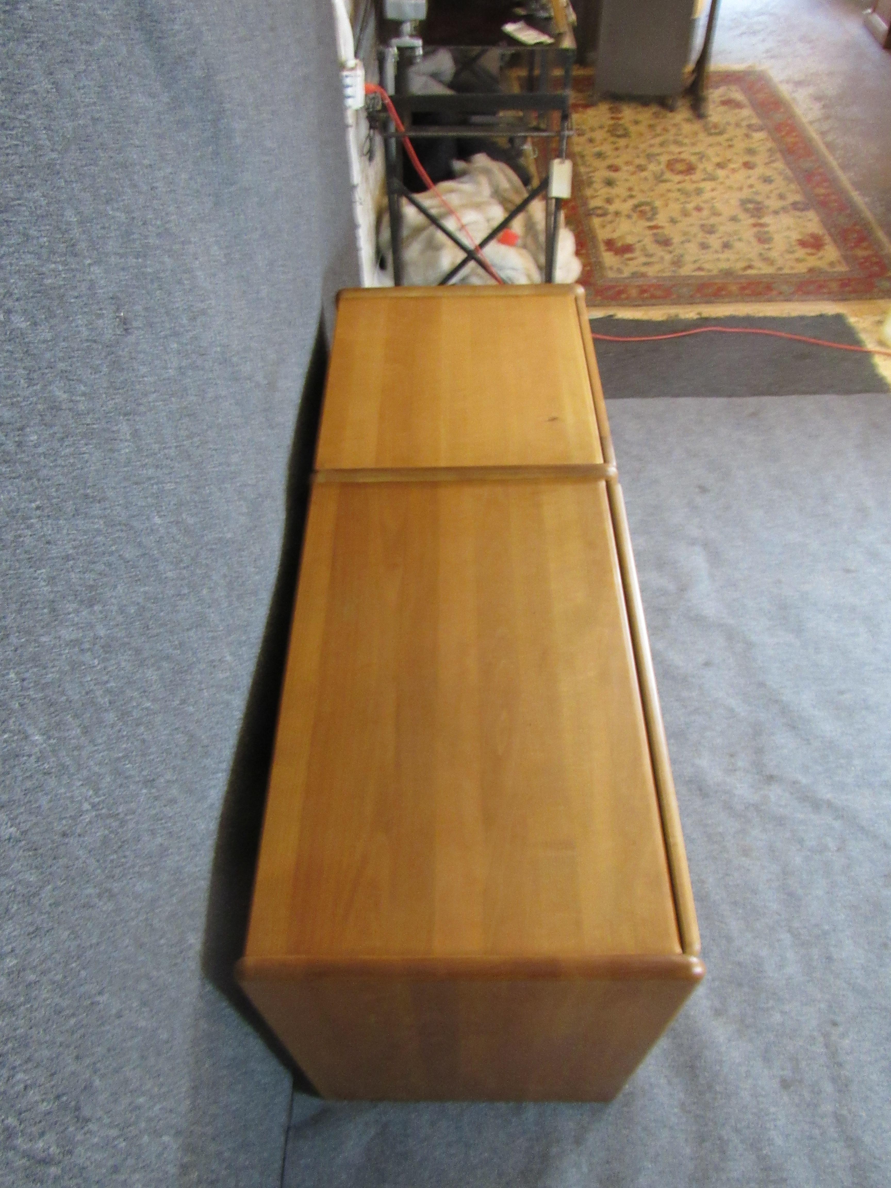 Hardwood Nissen & Gehl Designed Dresser w/ Cabinet For Sale