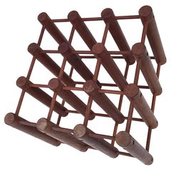 Nissen Langaa Danish Modern Midcentury Teak Twelve Bottle Wine Rack or Holder