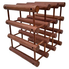 Nissen Langaa Danish Modern Midcentury Teak Twelve Bottle Wine Rack or Holder